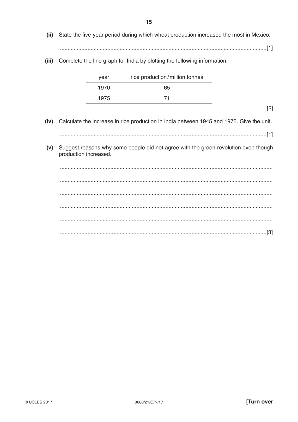 Cambridge IGCSE Environmental Management 0680 2017 Oct/Nov Paper 2 · Variant 1 question paper, page 15 of 16