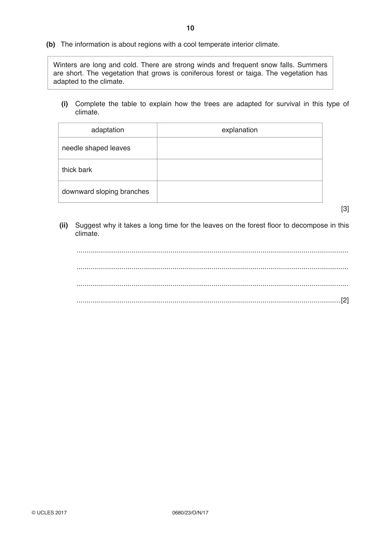 Cambridge IGCSE Environmental Management 0680 2017 Oct/Nov Paper 2 · Variant 3 question paper, page 10 of 16