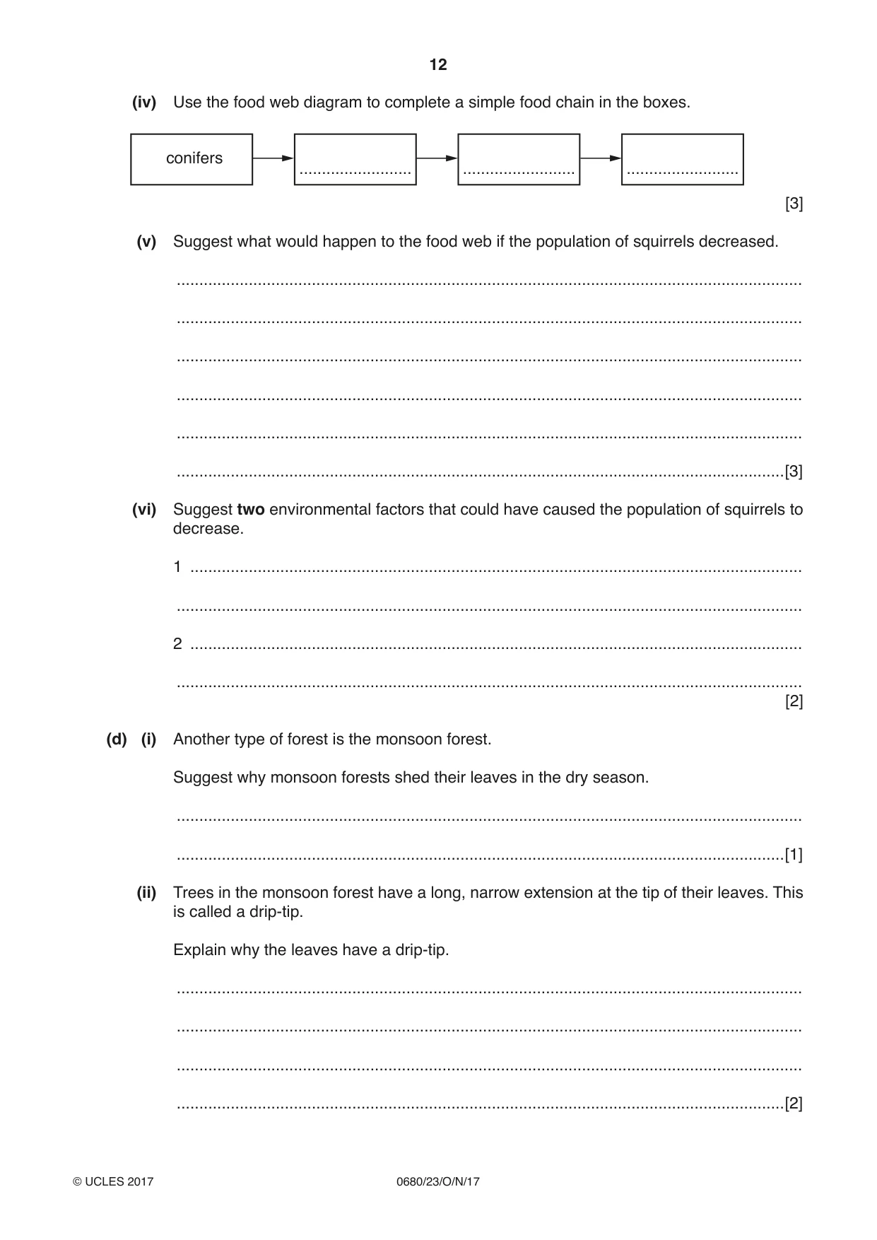 Cambridge IGCSE Environmental Management 0680 2017 Oct/Nov Paper 2 · Variant 3 question paper, page 12 of 16