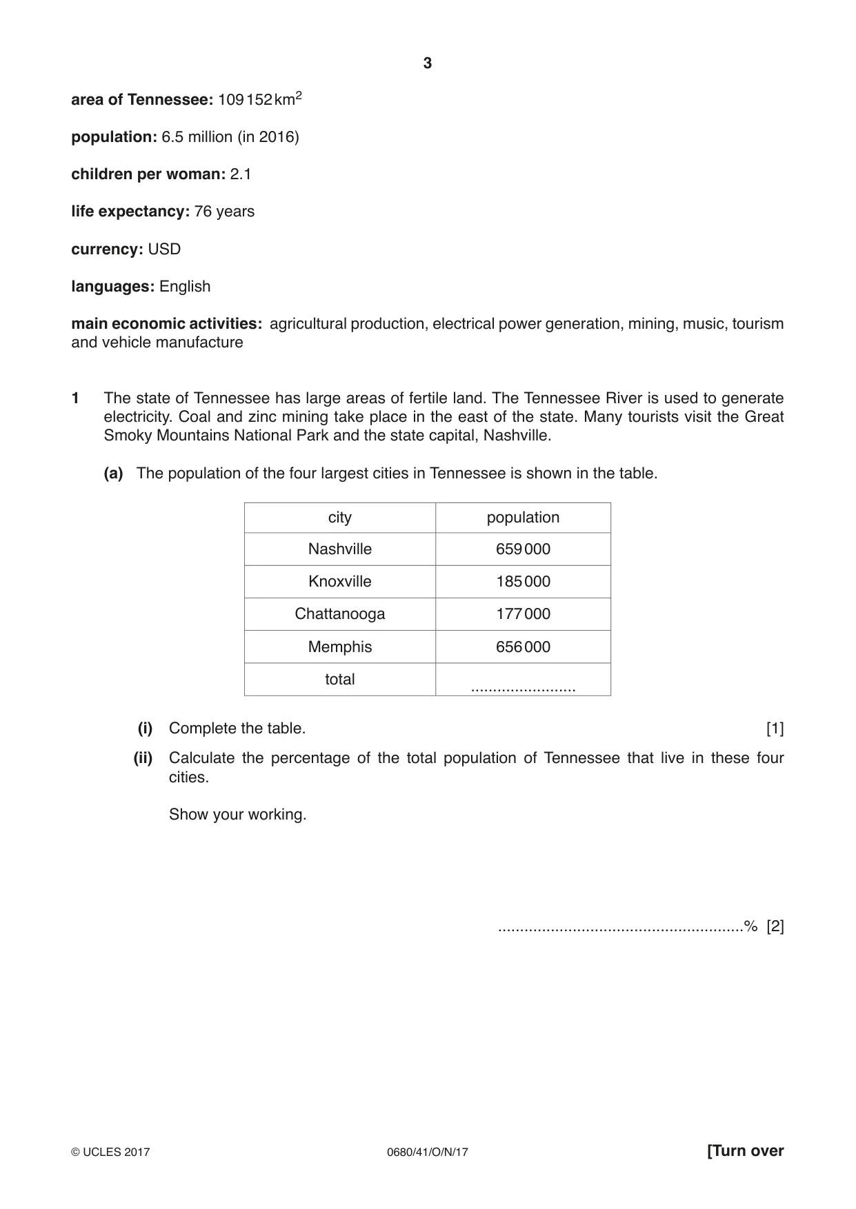 Cambridge IGCSE Environmental Management 0680 2017 Oct/Nov Paper 4 · Variant 1 question paper, page 3 of 16