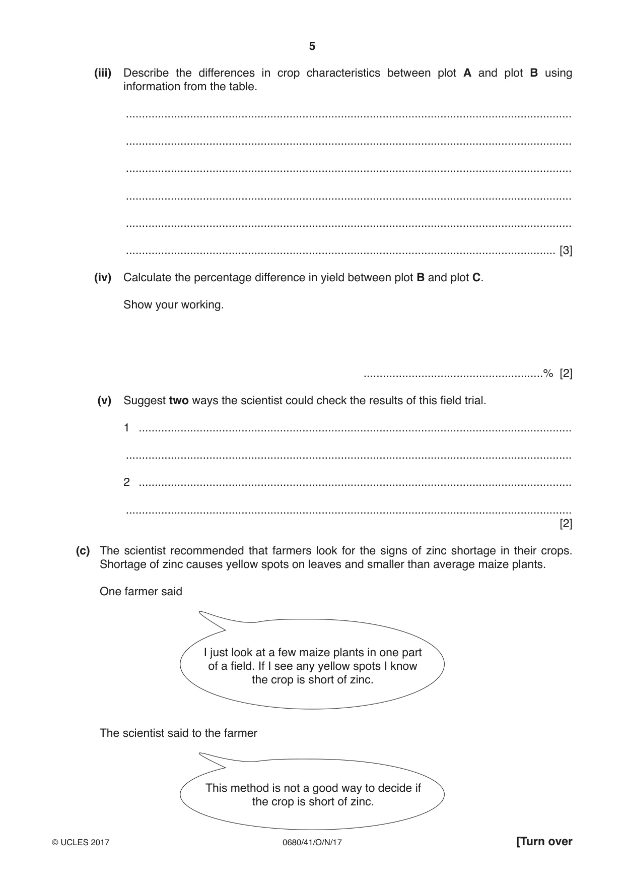 Cambridge IGCSE Environmental Management 0680 2017 Oct/Nov Paper 4 · Variant 1 question paper, page 5 of 16