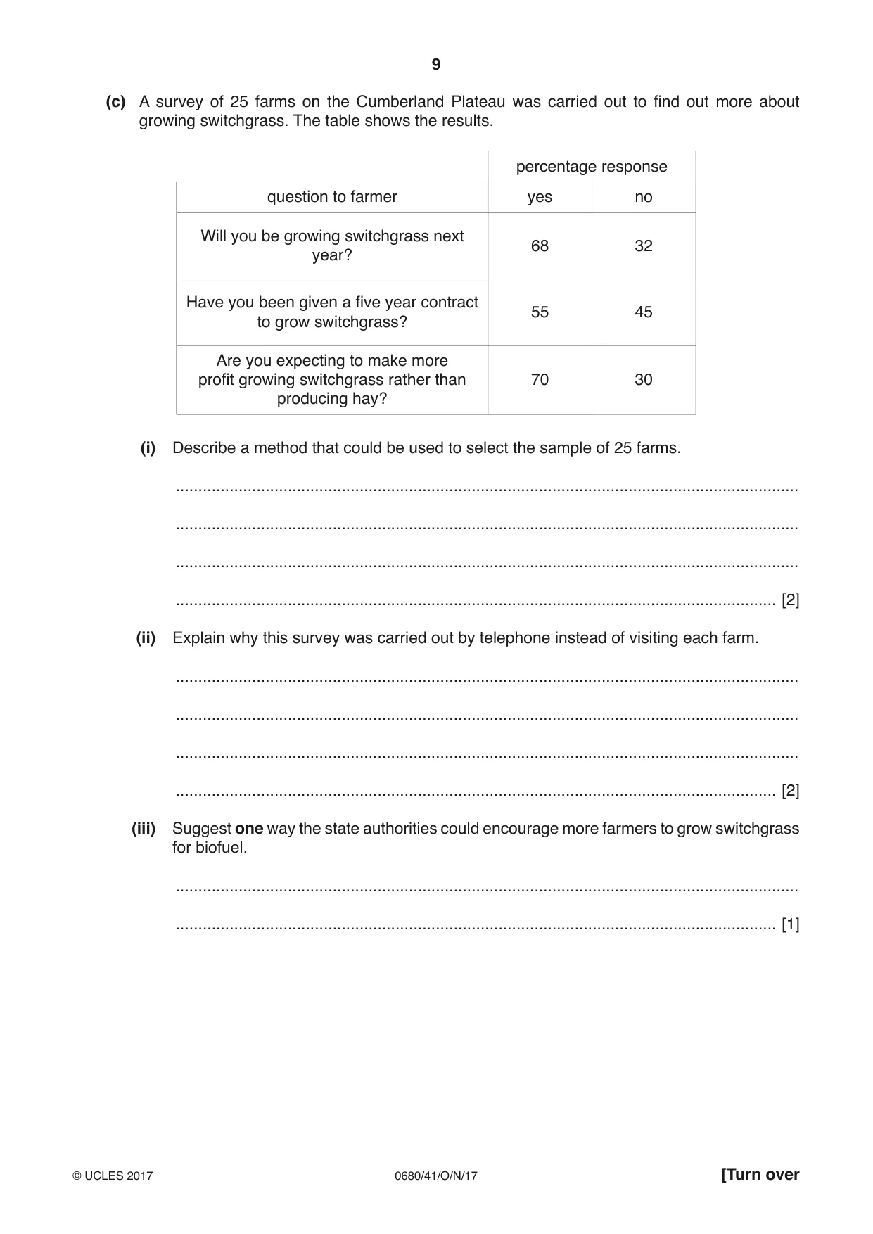 Cambridge IGCSE Environmental Management 0680 2017 Oct/Nov Paper 4 · Variant 1 question paper, page 9 of 16