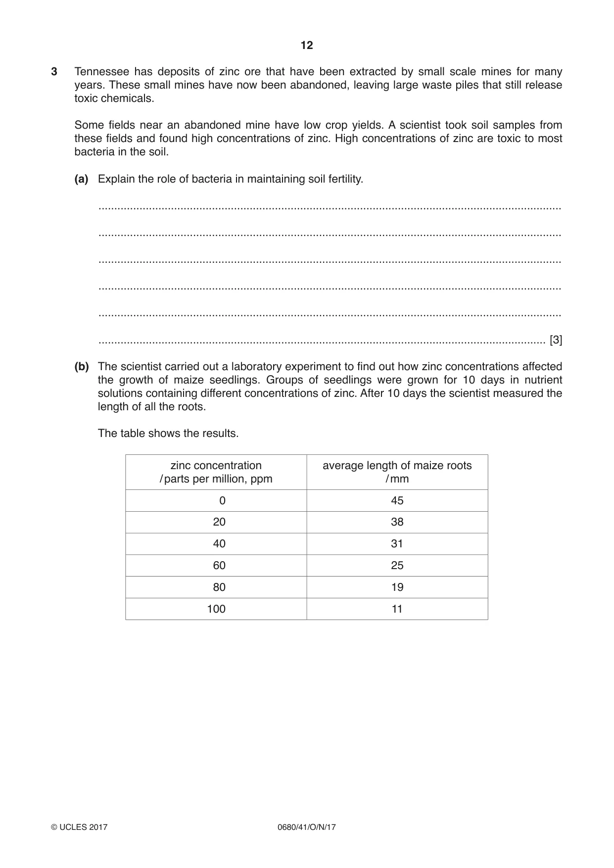 Cambridge IGCSE Environmental Management 0680 2017 Oct/Nov Paper 4 · Variant 1 question paper, page 12 of 16