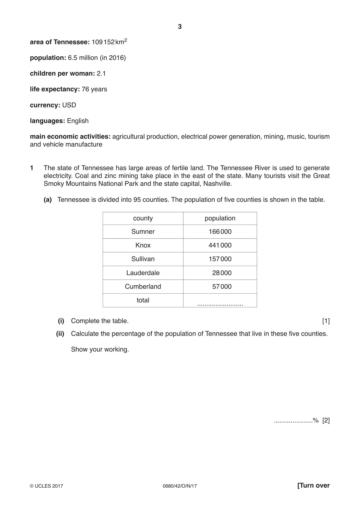 Cambridge IGCSE Environmental Management 0680 2017 Oct/Nov Paper 4 · Variant 2 question paper, page 3 of 16
