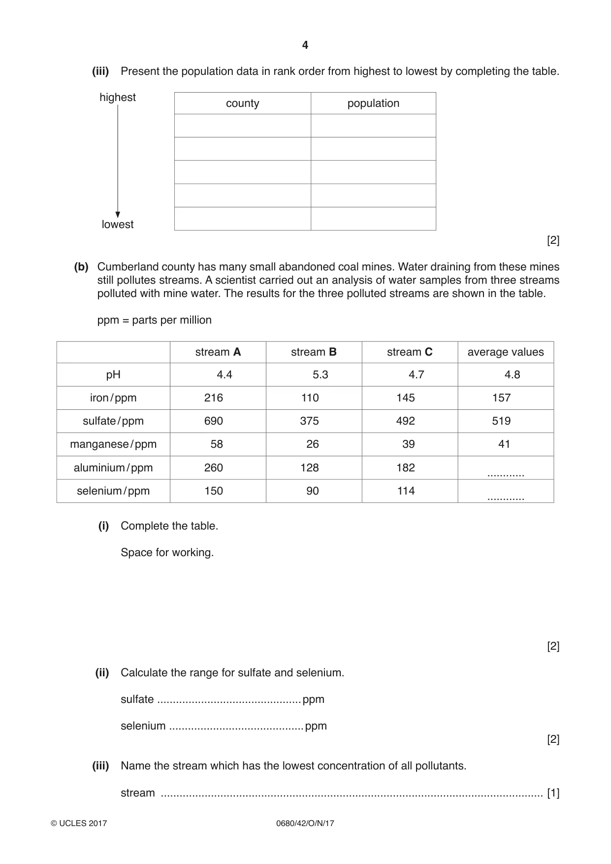 Cambridge IGCSE Environmental Management 0680 2017 Oct/Nov Paper 4 · Variant 2 question paper, page 4 of 16