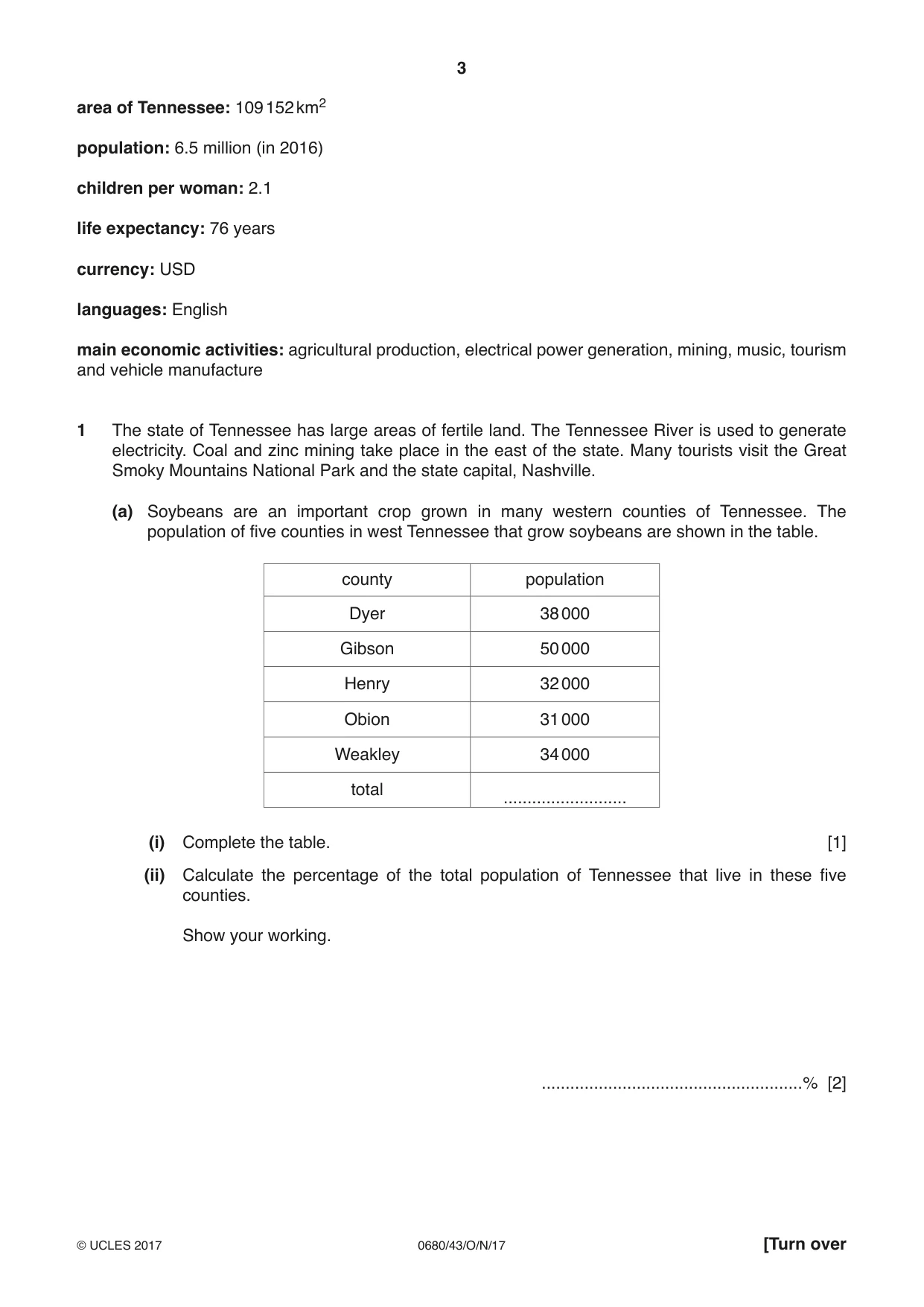 Cambridge IGCSE Environmental Management 0680 2017 Oct/Nov Paper 4 · Variant 3 question paper, page 3 of 16