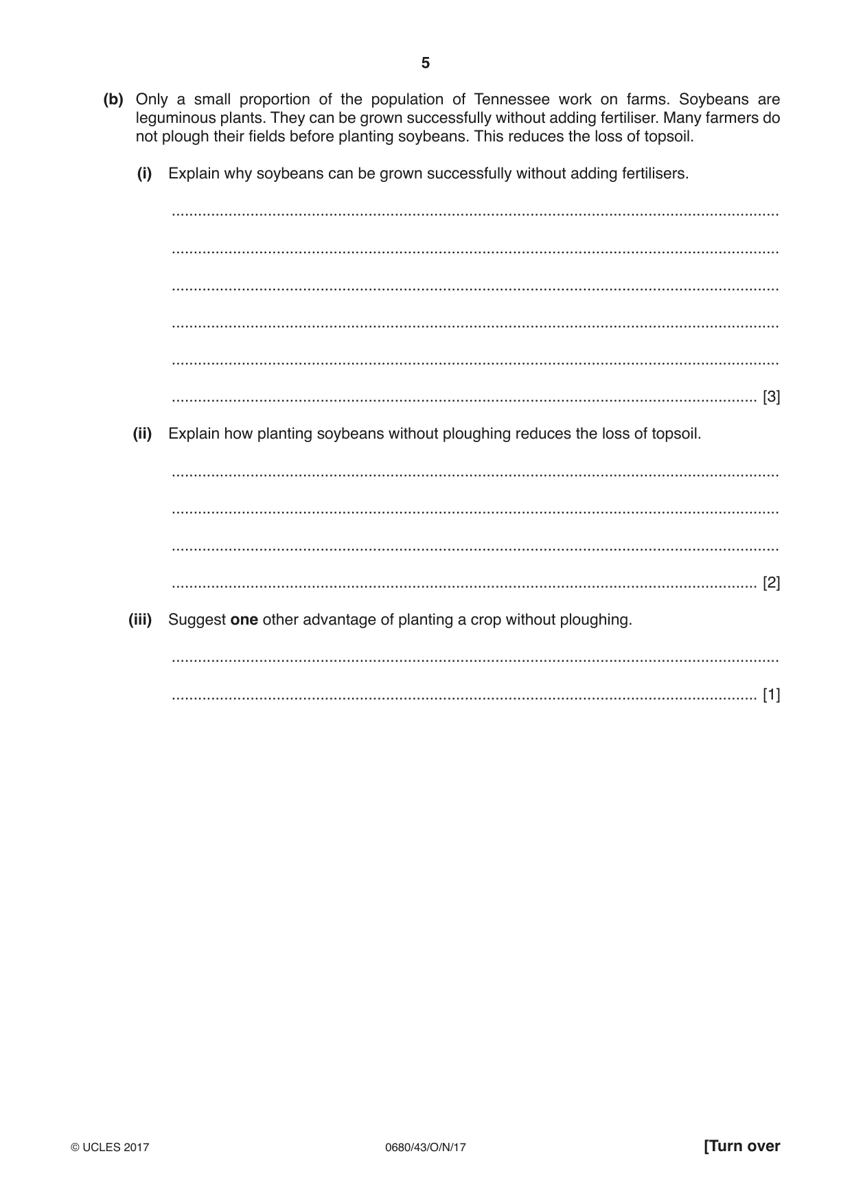 Cambridge IGCSE Environmental Management 0680 2017 Oct/Nov Paper 4 · Variant 3 question paper, page 5 of 16