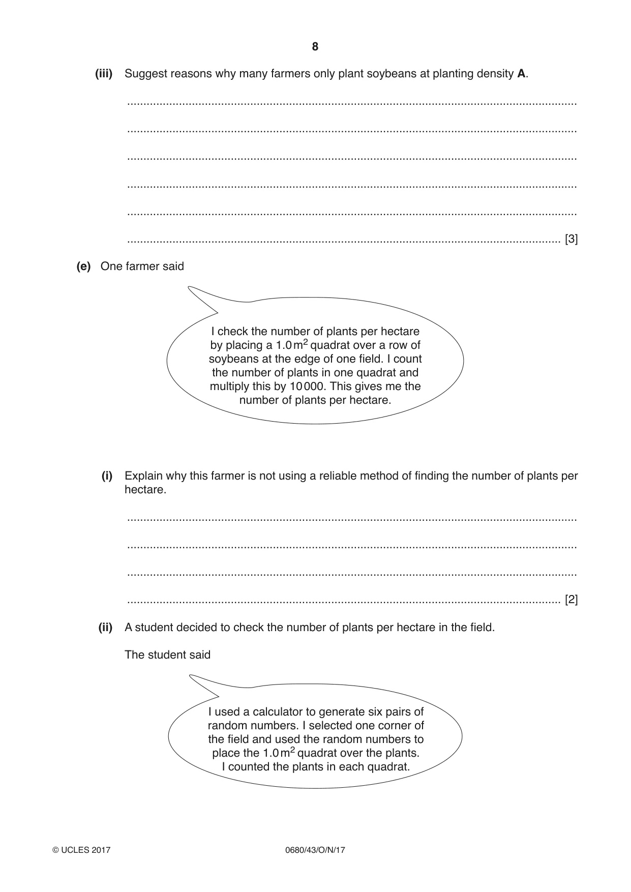 Cambridge IGCSE Environmental Management 0680 2017 Oct/Nov Paper 4 · Variant 3 question paper, page 8 of 16