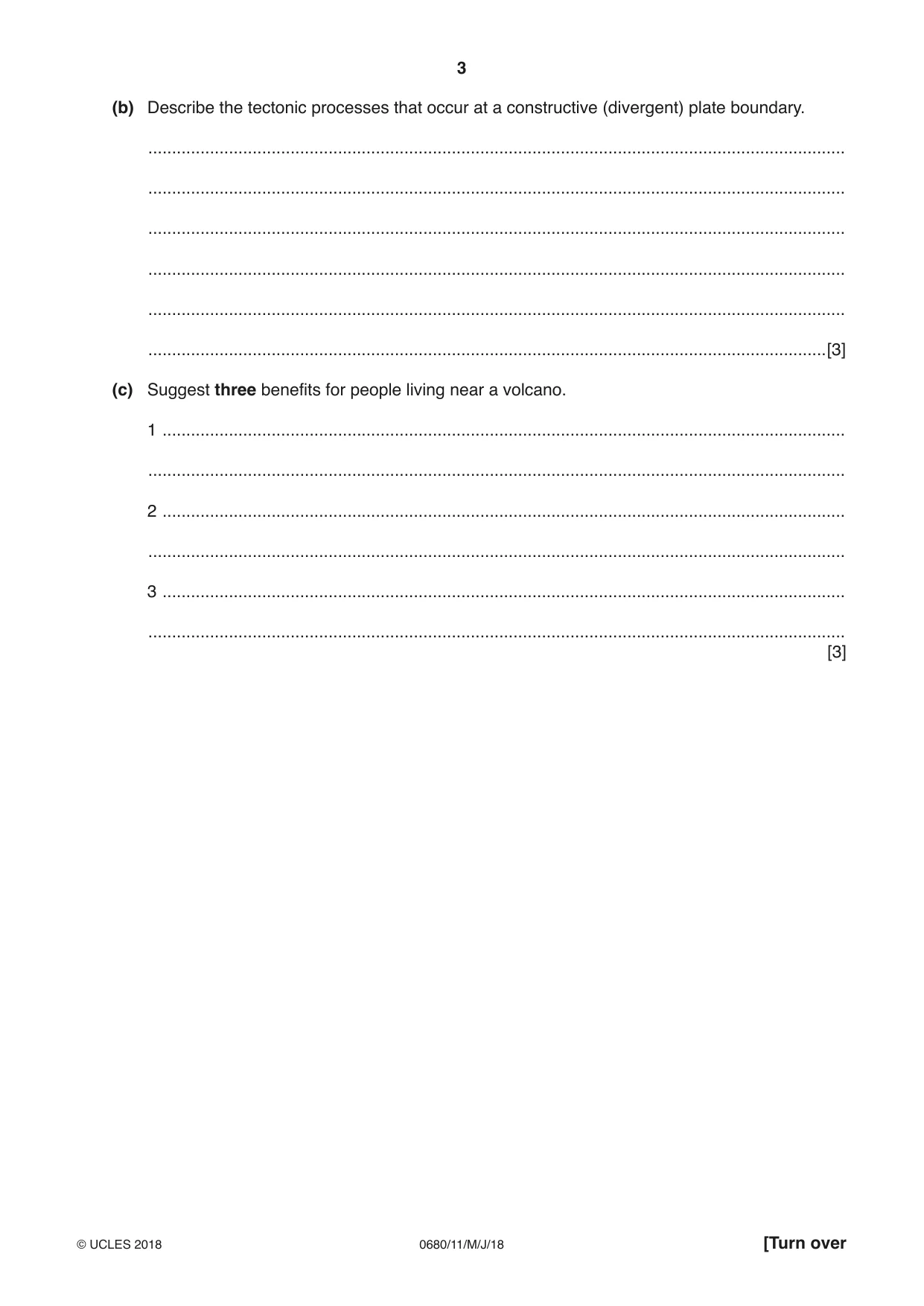 Cambridge IGCSE Environmental Management 0680 2018 May/June Paper 1 · Variant 1 question paper, page 3 of 16
