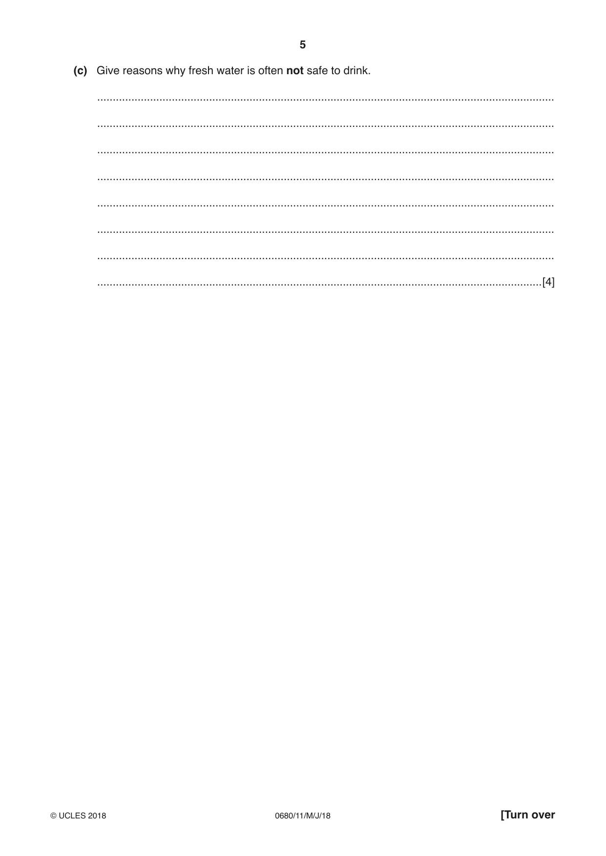 Cambridge IGCSE Environmental Management 0680 2018 May/June Paper 1 · Variant 1 question paper, page 5 of 16