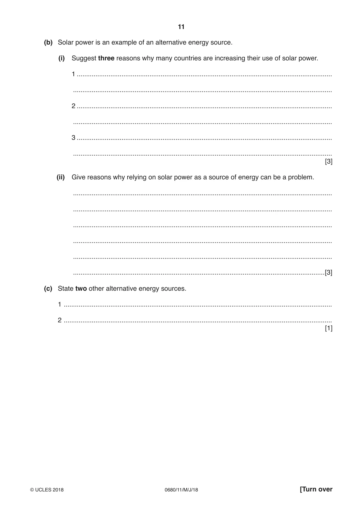 Cambridge IGCSE Environmental Management 0680 2018 May/June Paper 1 · Variant 1 question paper, page 11 of 16