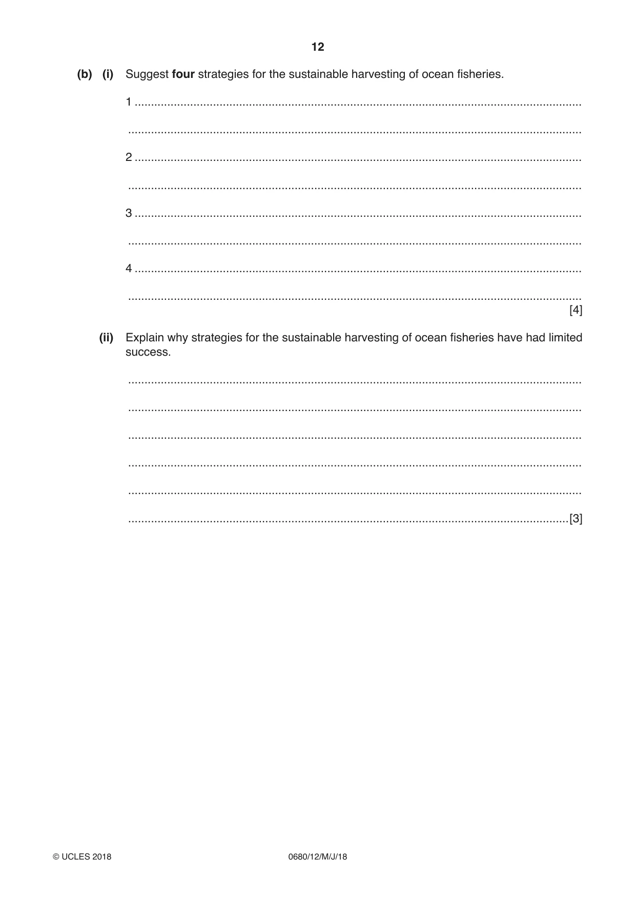 Cambridge IGCSE Environmental Management 0680 2018 May/June Paper 1 · Variant 2 question paper, page 12 of 16