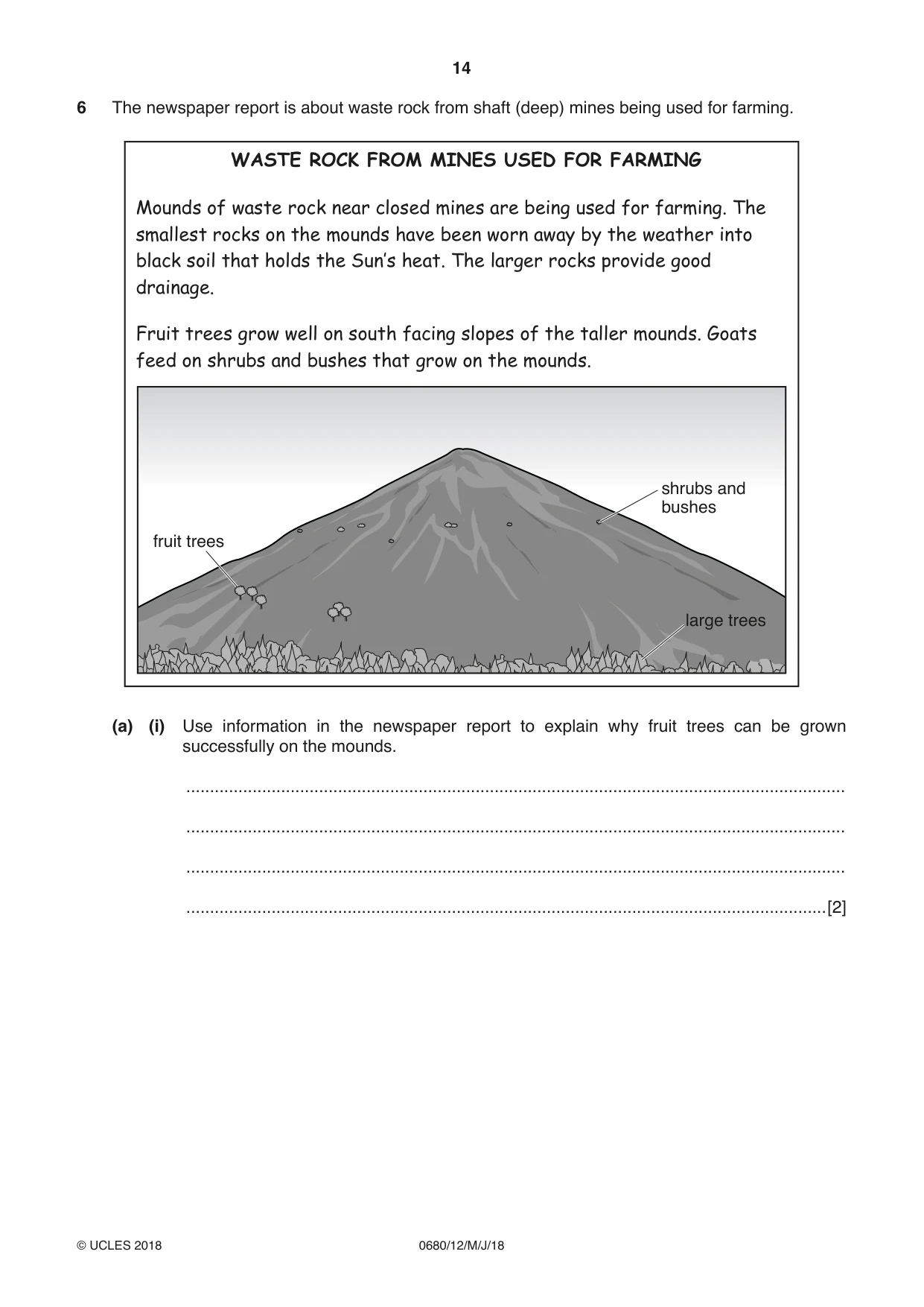 Cambridge IGCSE Environmental Management 0680 2018 May/June Paper 1 · Variant 2 question paper, page 14 of 16