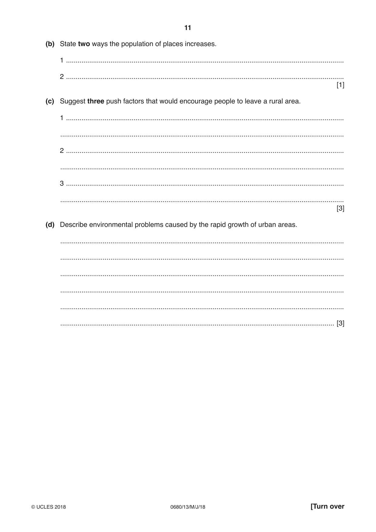 Cambridge IGCSE Environmental Management 0680 2018 May/June Paper 1 · Variant 3 question paper, page 11 of 16