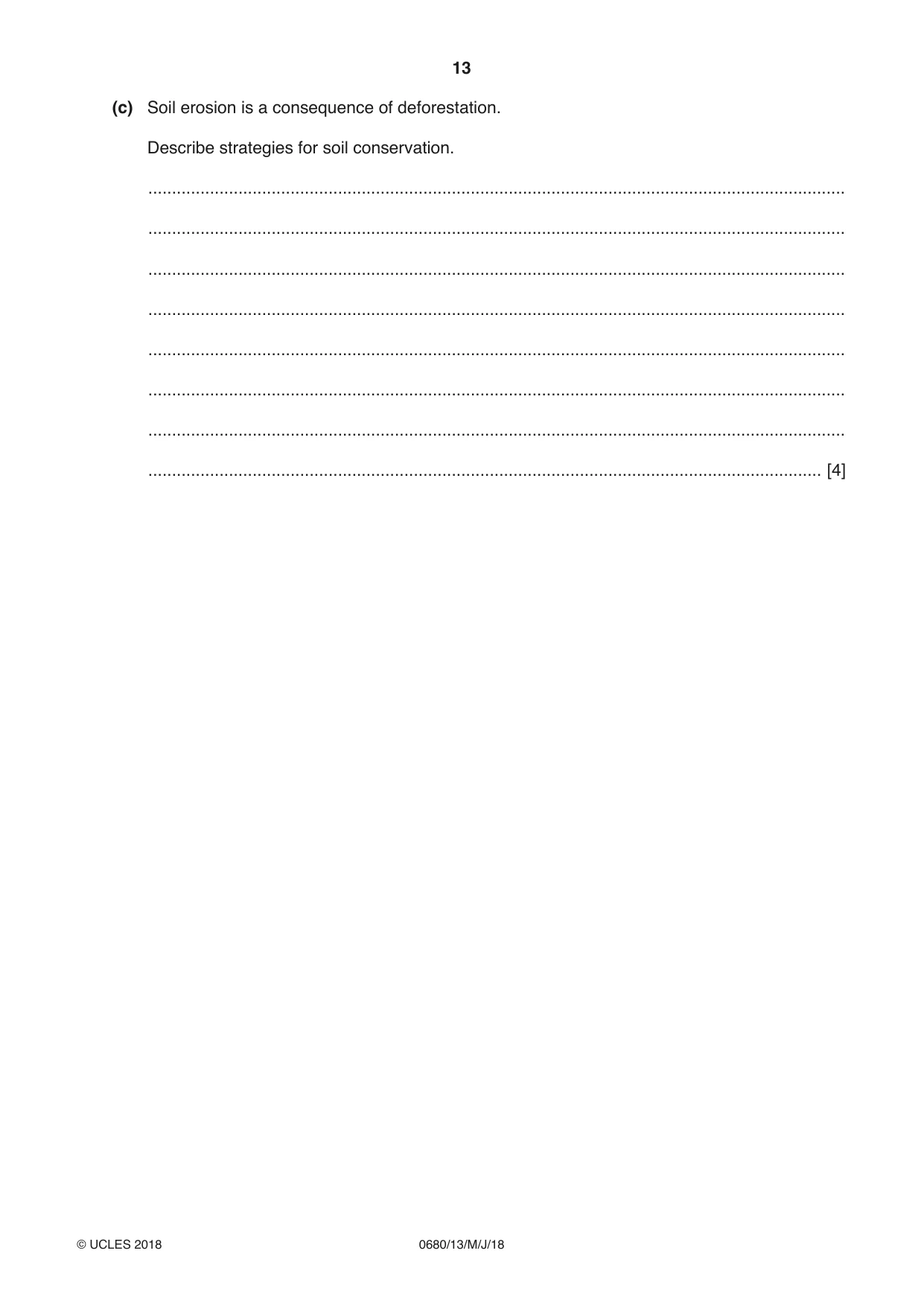 Cambridge IGCSE Environmental Management 0680 2018 May/June Paper 1 · Variant 3 question paper, page 13 of 16
