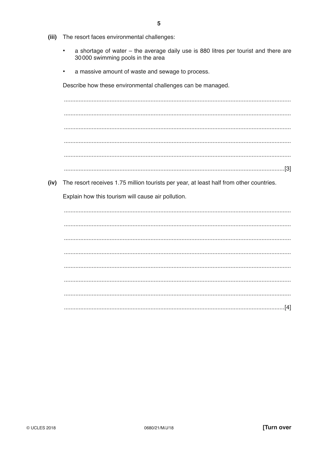 Cambridge IGCSE Environmental Management 0680 2018 May/June Paper 2 · Variant 1 question paper, page 5 of 16