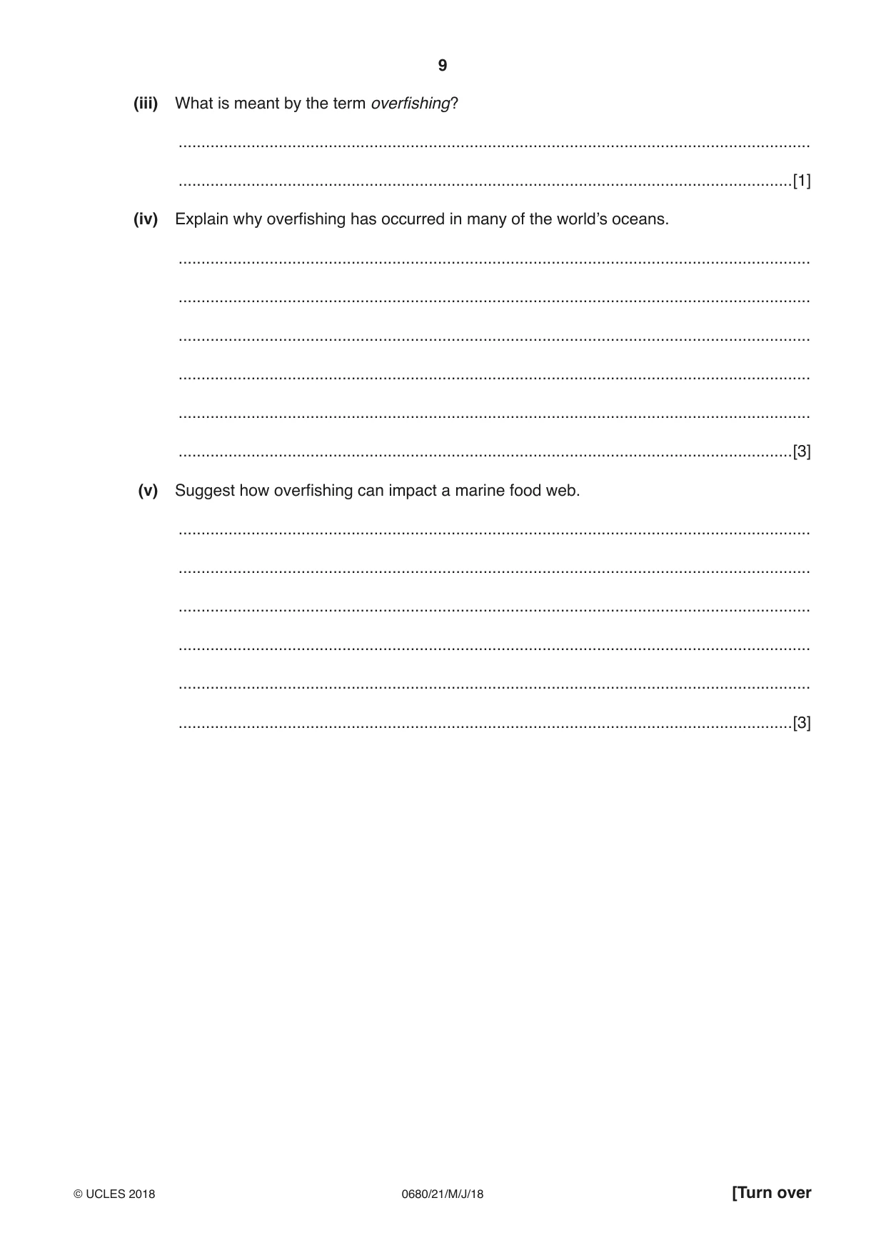 Cambridge IGCSE Environmental Management 0680 2018 May/June Paper 2 · Variant 1 question paper, page 9 of 16