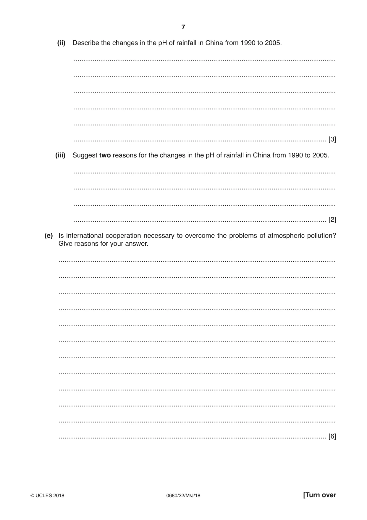 Cambridge IGCSE Environmental Management 0680 2018 May/June Paper 2 · Variant 2 question paper, page 7 of 16