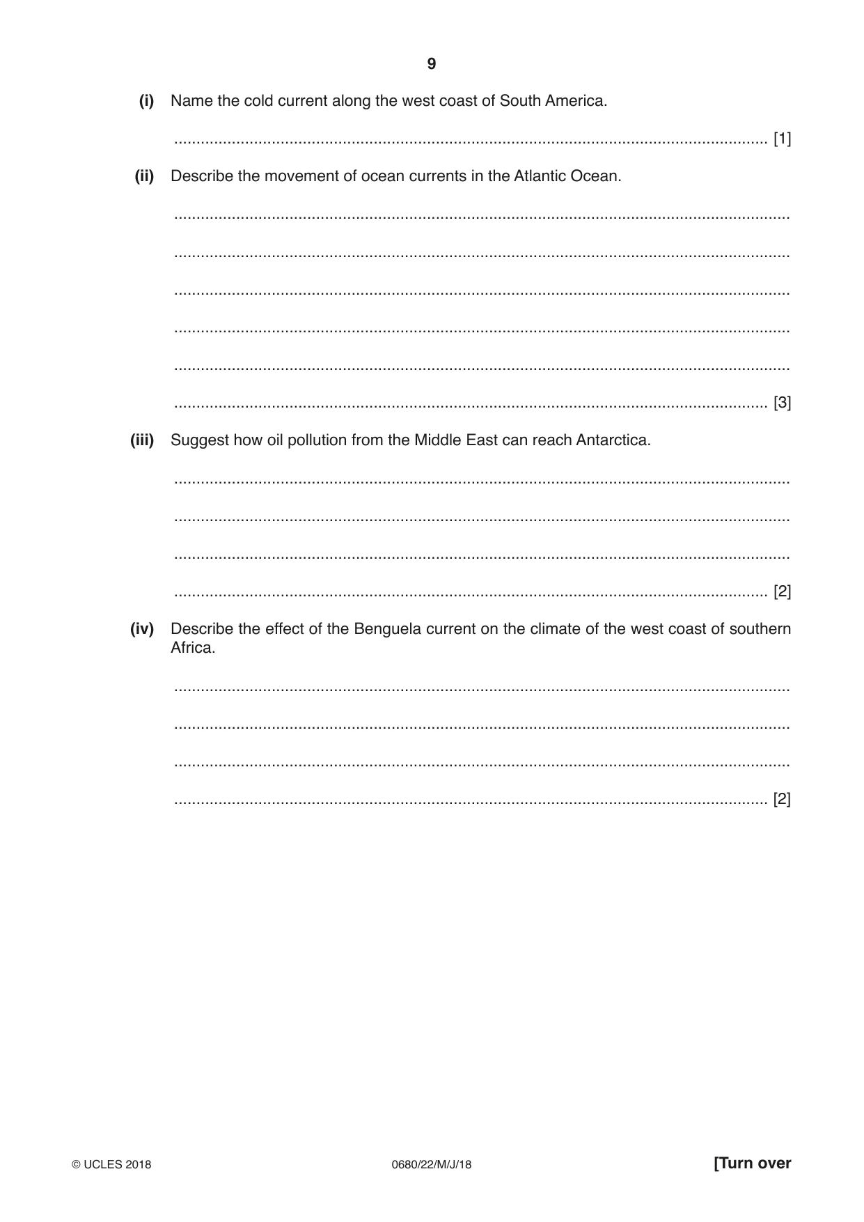 Cambridge IGCSE Environmental Management 0680 2018 May/June Paper 2 · Variant 2 question paper, page 9 of 16