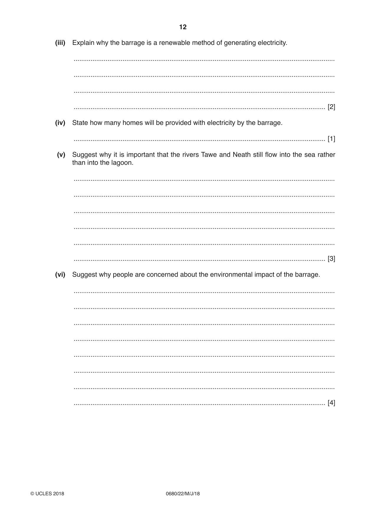 Cambridge IGCSE Environmental Management 0680 2018 May/June Paper 2 · Variant 2 question paper, page 12 of 16