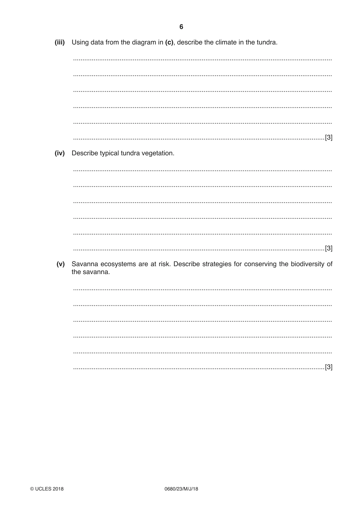 Cambridge IGCSE Environmental Management 0680 2018 May/June Paper 2 · Variant 3 question paper, page 6 of 16