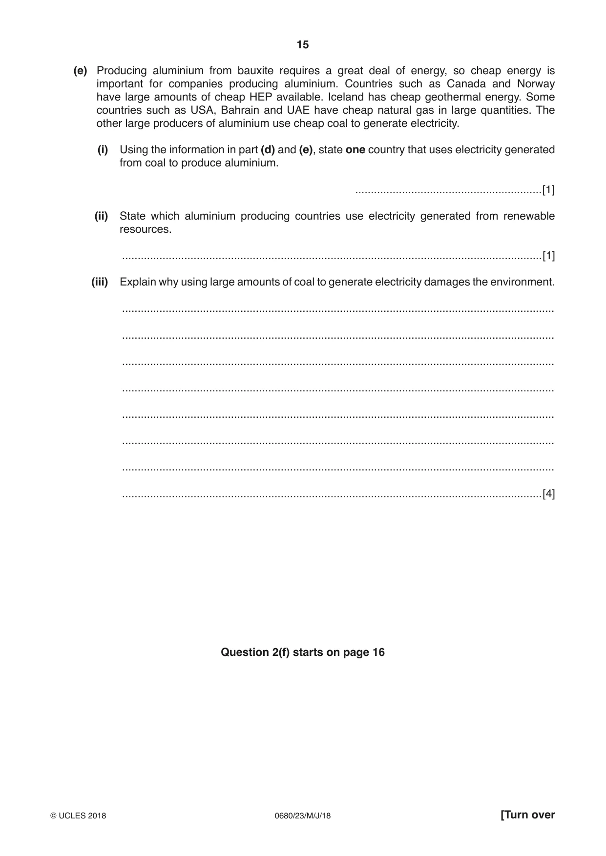 Cambridge IGCSE Environmental Management 0680 2018 May/June Paper 2 · Variant 3 question paper, page 15 of 16