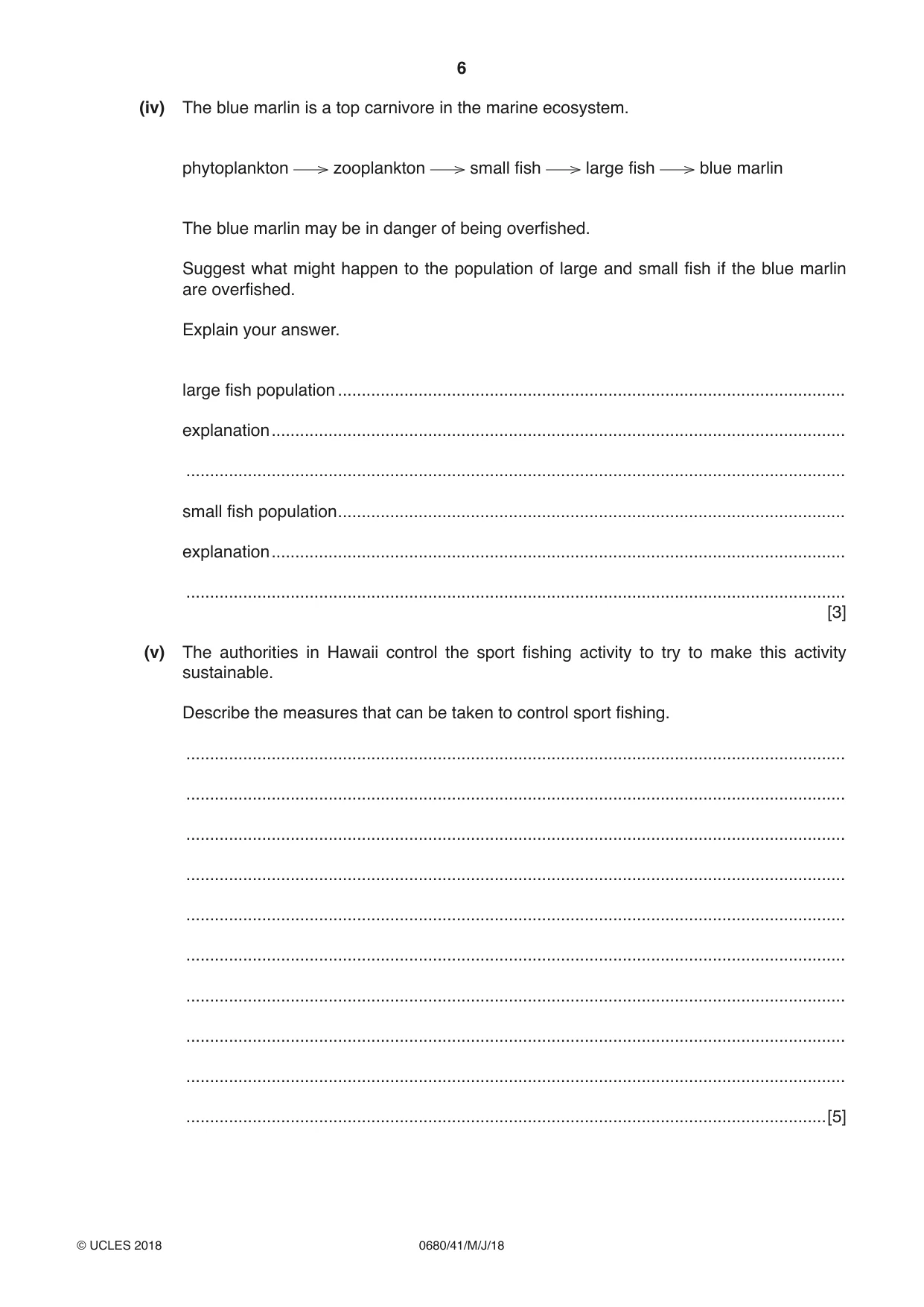 Cambridge IGCSE Environmental Management 0680 2018 May/June Paper 4 · Variant 1 question paper, page 6 of 16