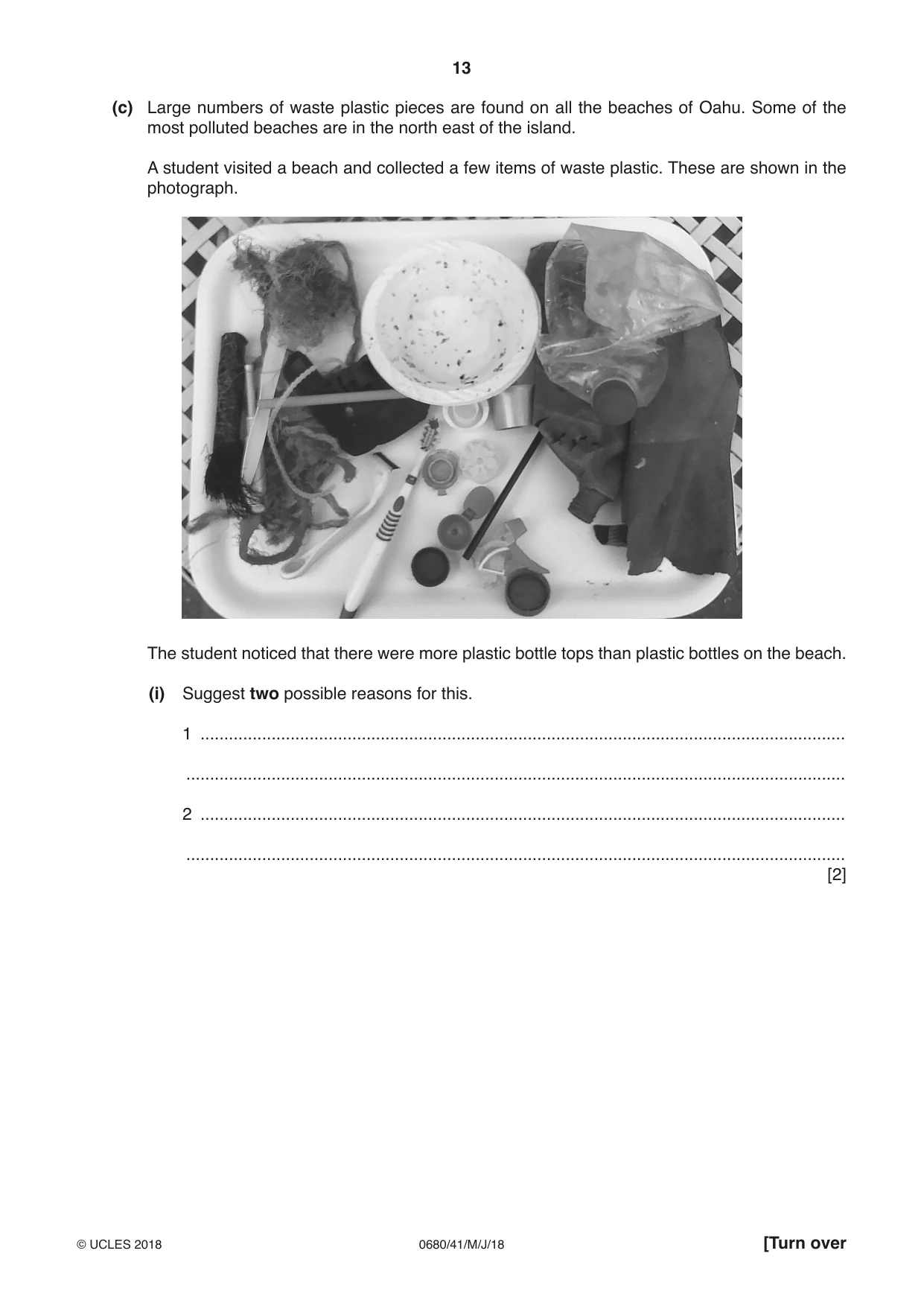 Cambridge IGCSE Environmental Management 0680 2018 May/June Paper 4 · Variant 1 question paper, page 13 of 16