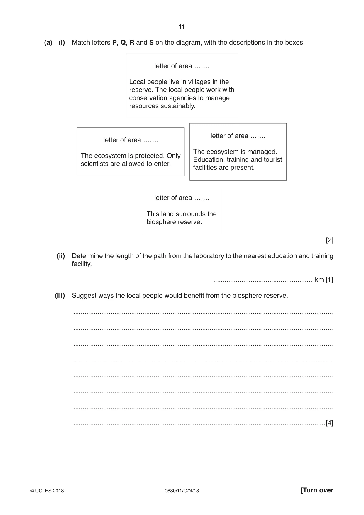 Cambridge IGCSE Environmental Management 0680 2018 Oct/Nov Paper 1 · Variant 1 question paper, page 11 of 16