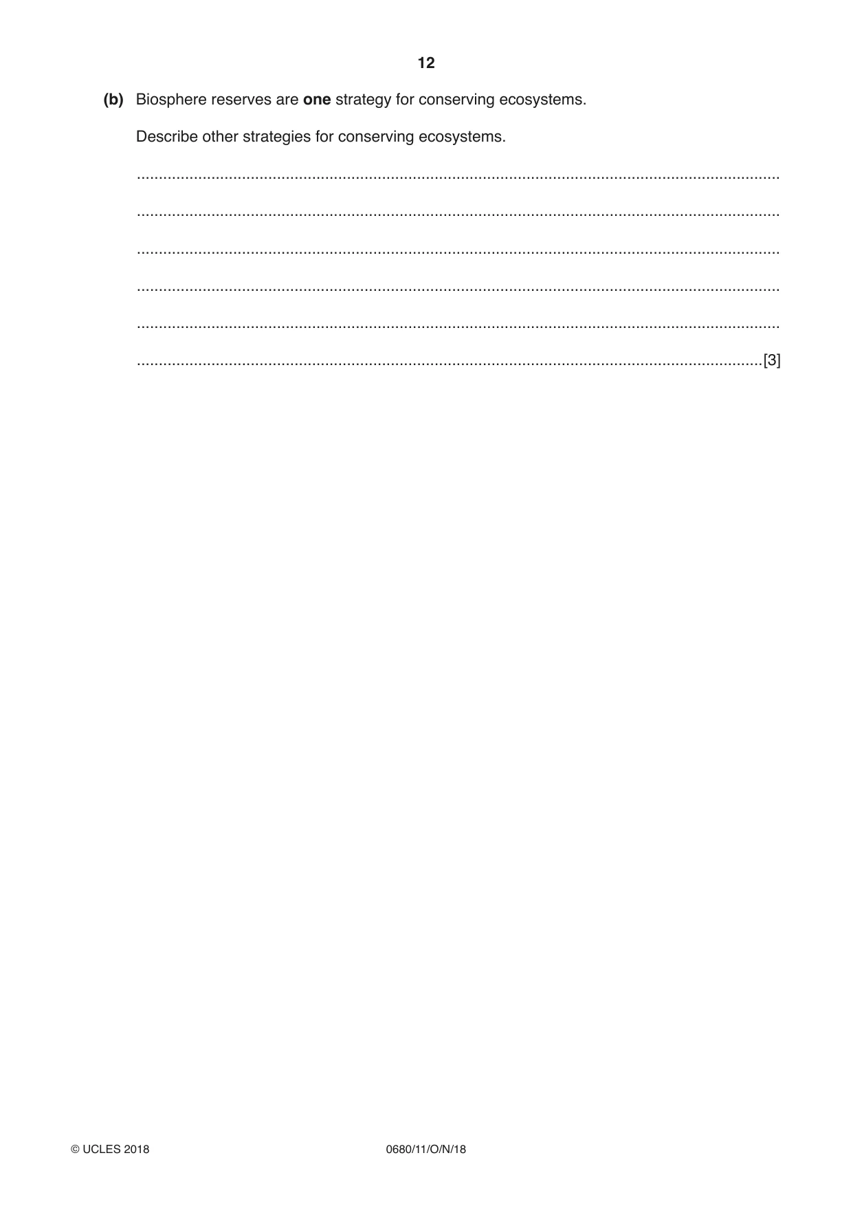 Cambridge IGCSE Environmental Management 0680 2018 Oct/Nov Paper 1 · Variant 1 question paper, page 12 of 16
