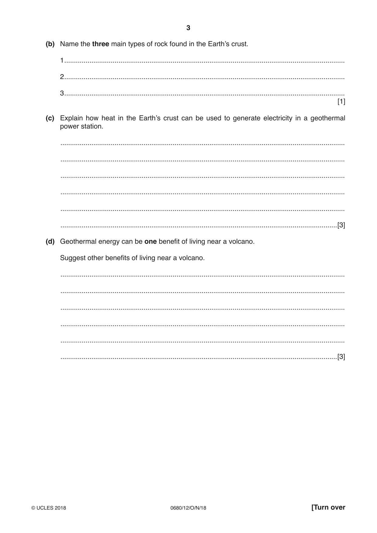 Cambridge IGCSE Environmental Management 0680 2018 Oct/Nov Paper 1 · Variant 2 question paper, page 3 of 16