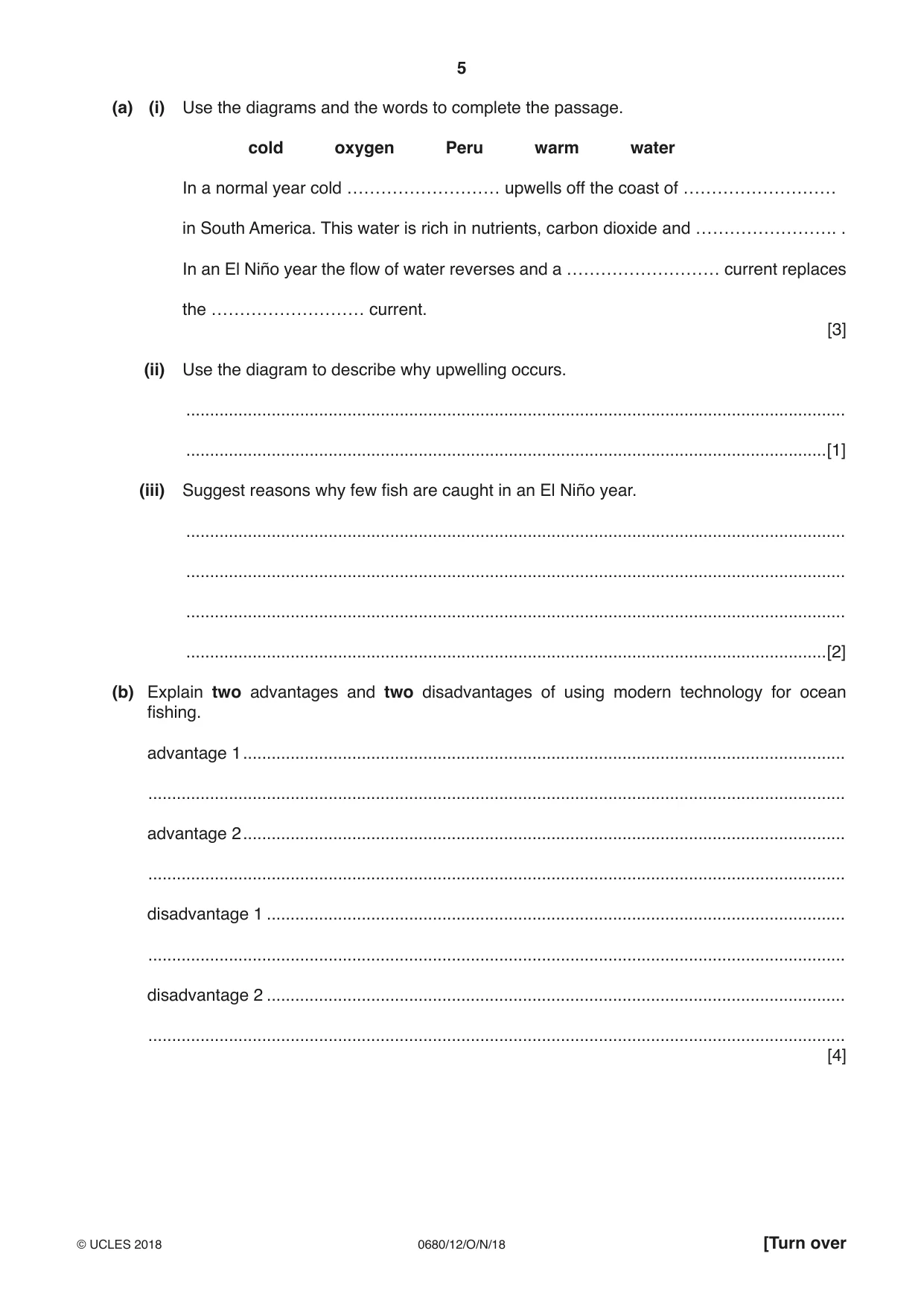 Cambridge IGCSE Environmental Management 0680 2018 Oct/Nov Paper 1 · Variant 2 question paper, page 5 of 16