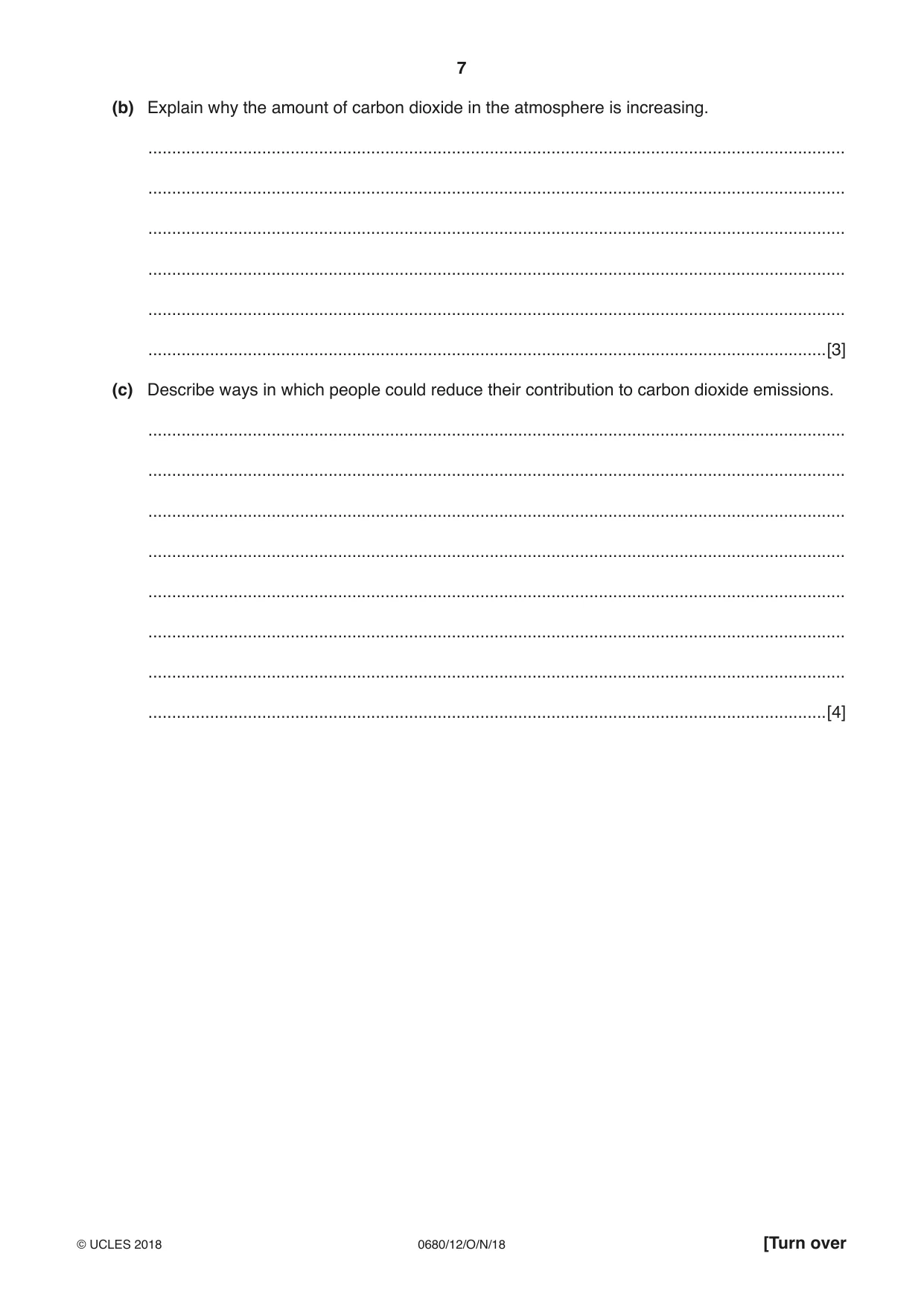 Cambridge IGCSE Environmental Management 0680 2018 Oct/Nov Paper 1 · Variant 2 question paper, page 7 of 16