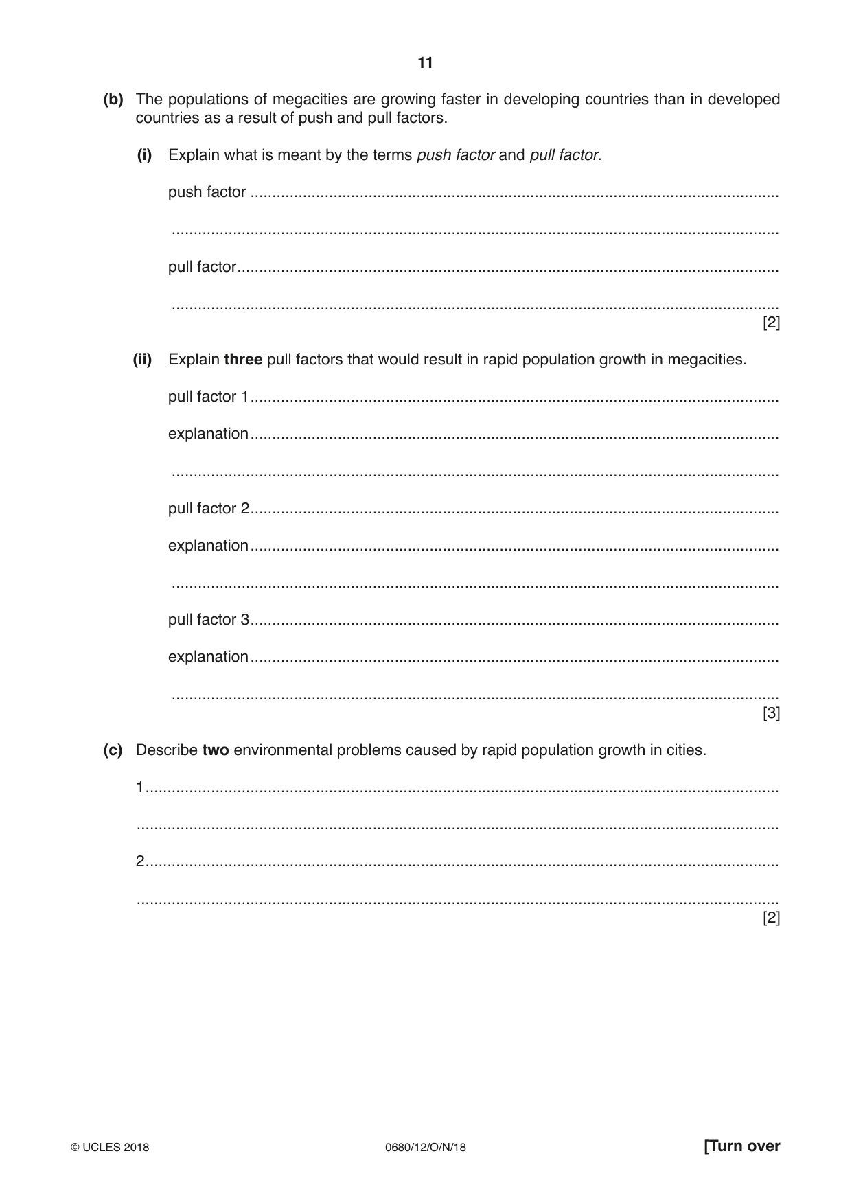 Cambridge IGCSE Environmental Management 0680 2018 Oct/Nov Paper 1 · Variant 2 question paper, page 11 of 16