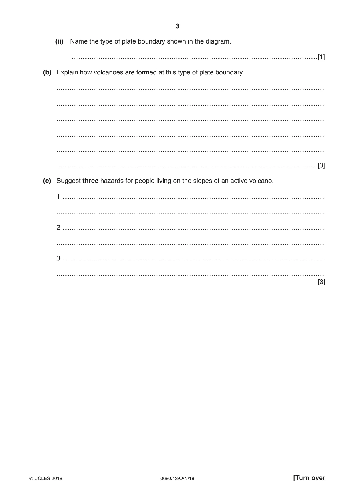 Cambridge IGCSE Environmental Management 0680 2018 Oct/Nov Paper 1 · Variant 3 question paper, page 3 of 16