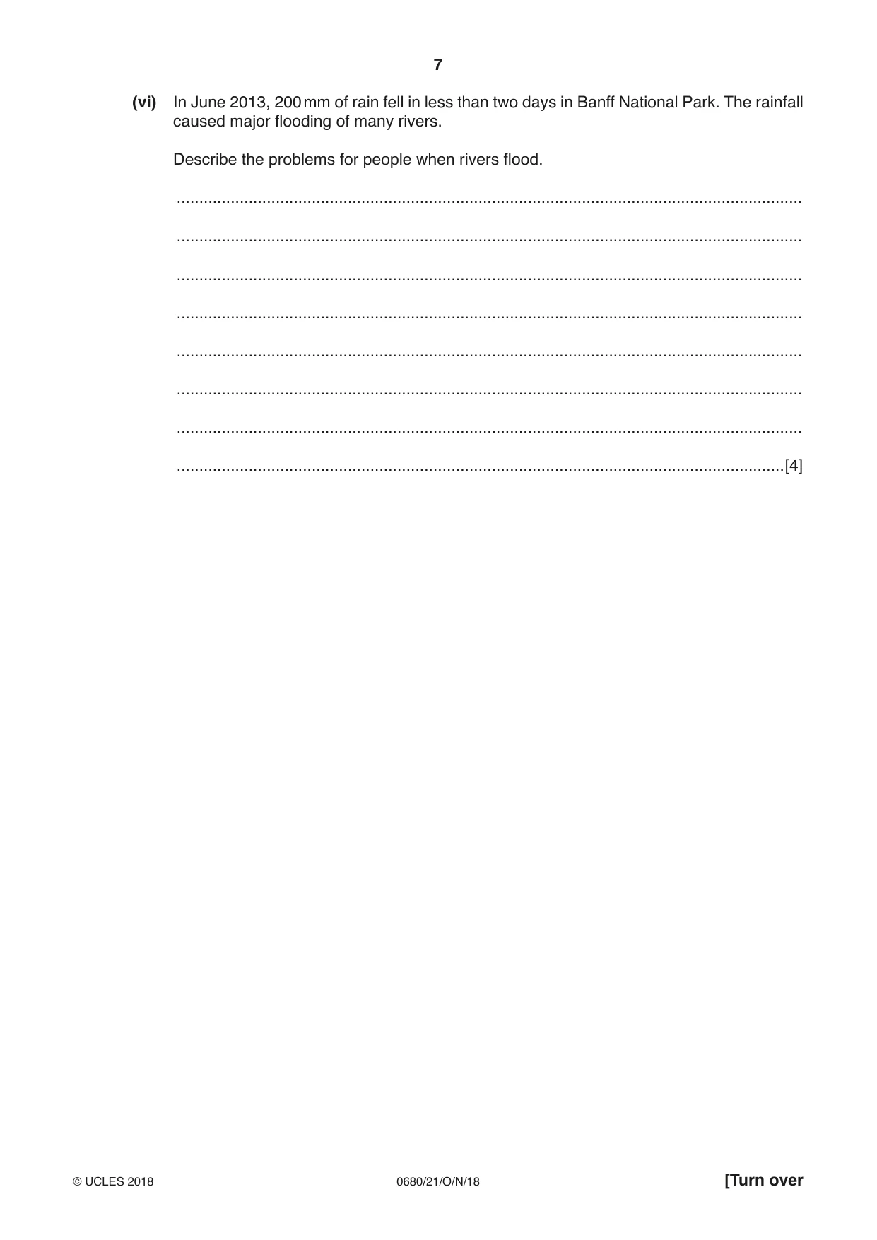 Cambridge IGCSE Environmental Management 0680 2018 Oct/Nov Paper 2 · Variant 1 question paper, page 7 of 20