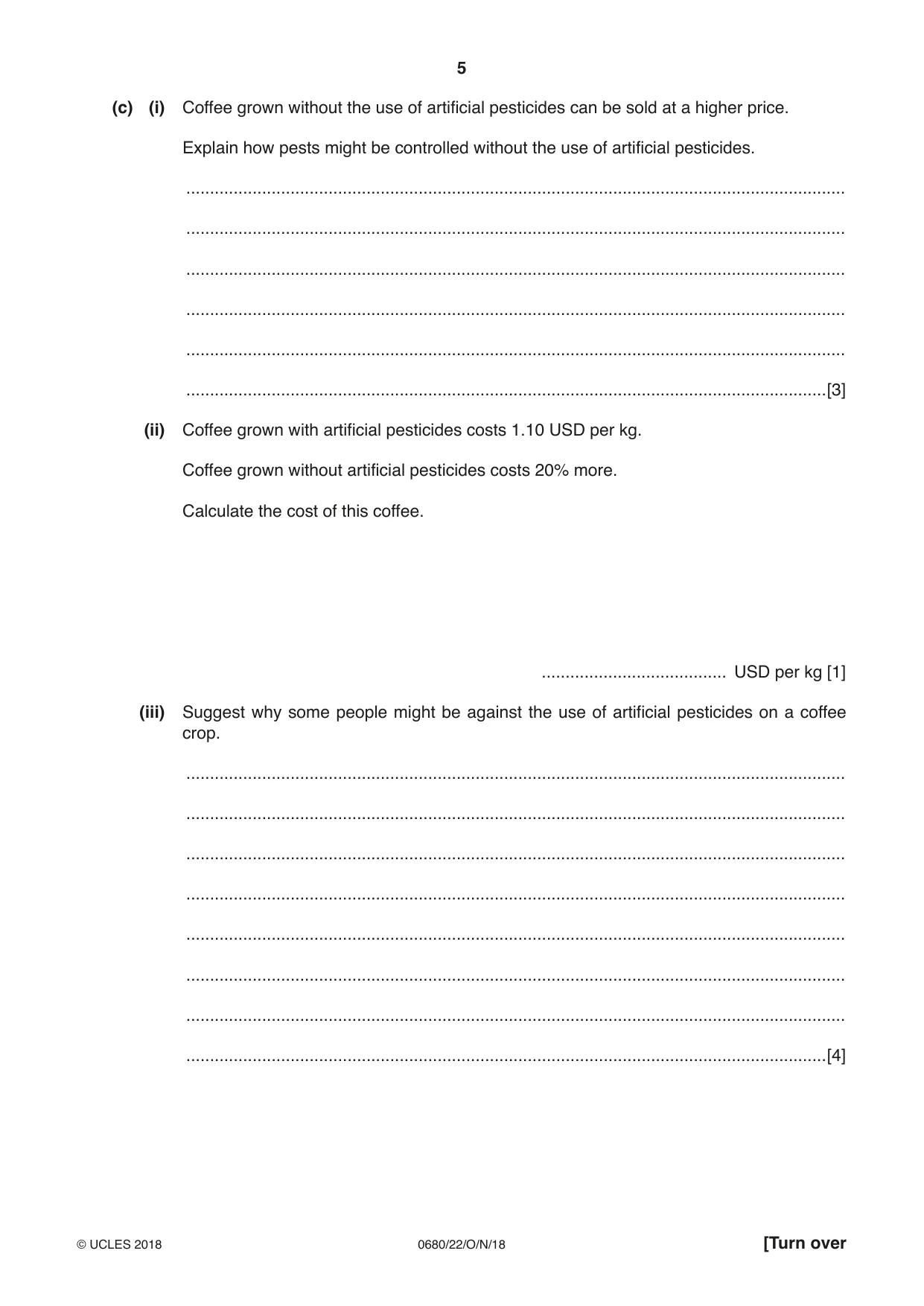 Cambridge IGCSE Environmental Management 0680 2018 Oct/Nov Paper 2 · Variant 2 question paper, page 5 of 16
