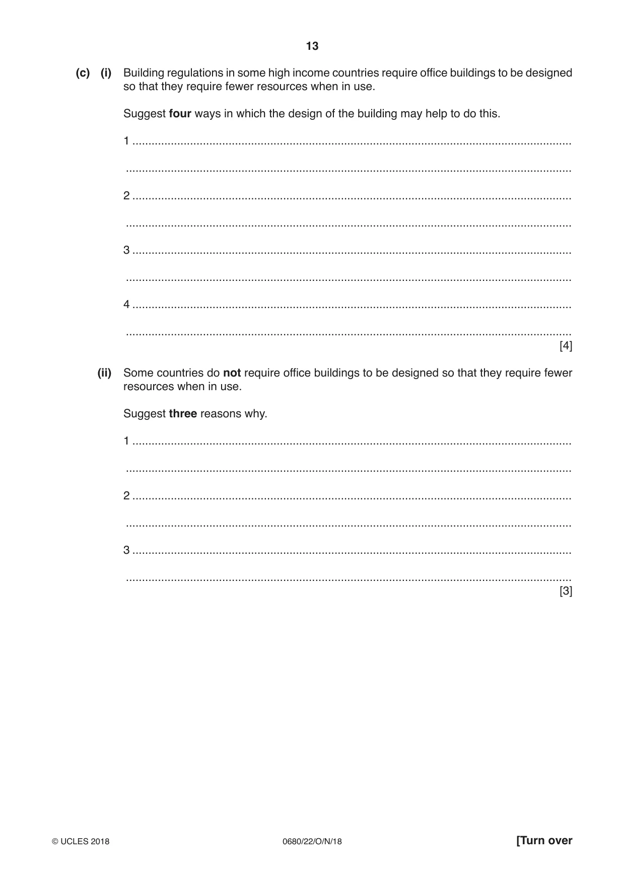 Cambridge IGCSE Environmental Management 0680 2018 Oct/Nov Paper 2 · Variant 2 question paper, page 13 of 16