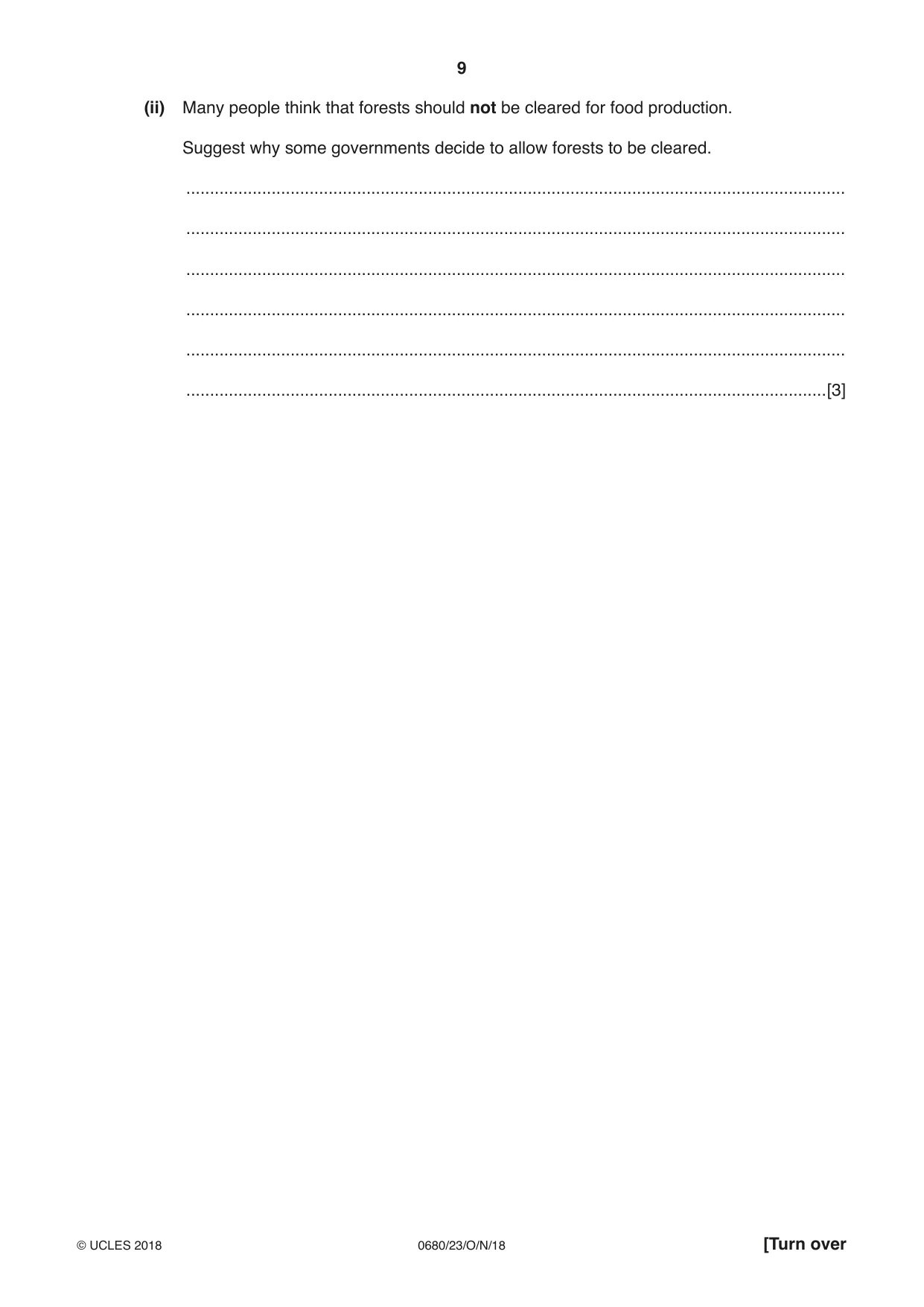 Cambridge IGCSE Environmental Management 0680 2018 Oct/Nov Paper 2 · Variant 3 question paper, page 9 of 16
