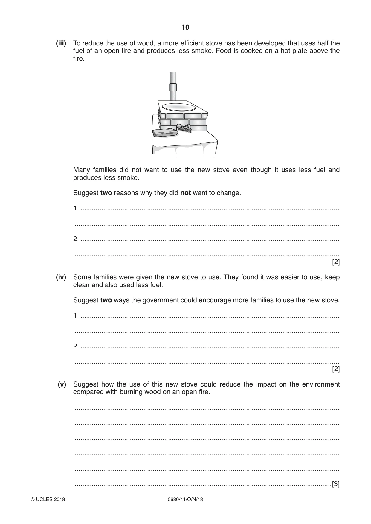 Cambridge IGCSE Environmental Management 0680 2018 Oct/Nov Paper 4 · Variant 1 question paper, page 10 of 16