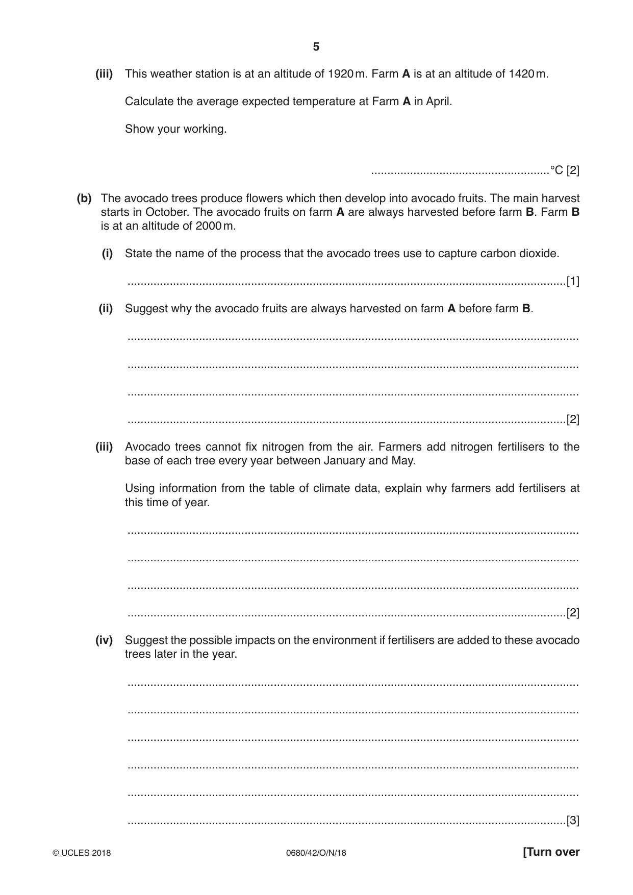 Cambridge IGCSE Environmental Management 0680 2018 Oct/Nov Paper 4 · Variant 2 question paper, page 5 of 16