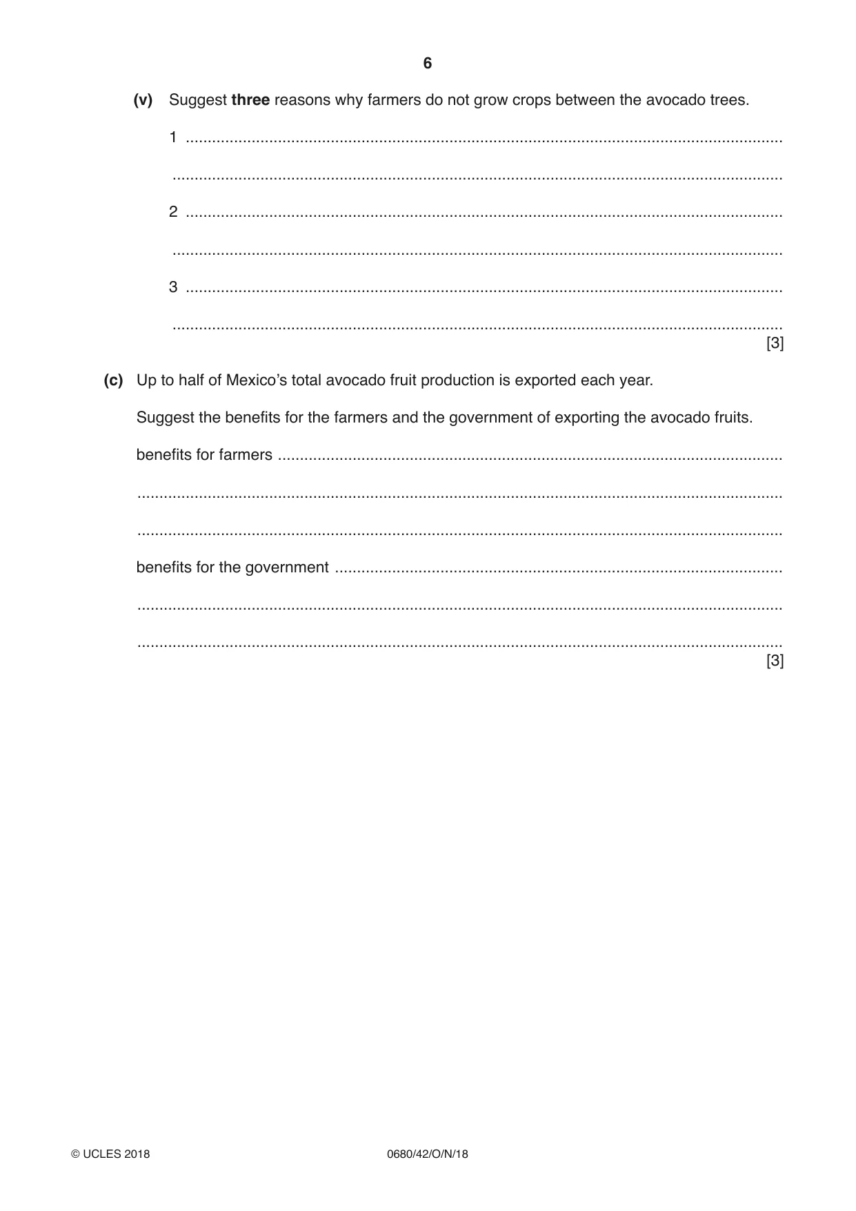 Cambridge IGCSE Environmental Management 0680 2018 Oct/Nov Paper 4 · Variant 2 question paper, page 6 of 16