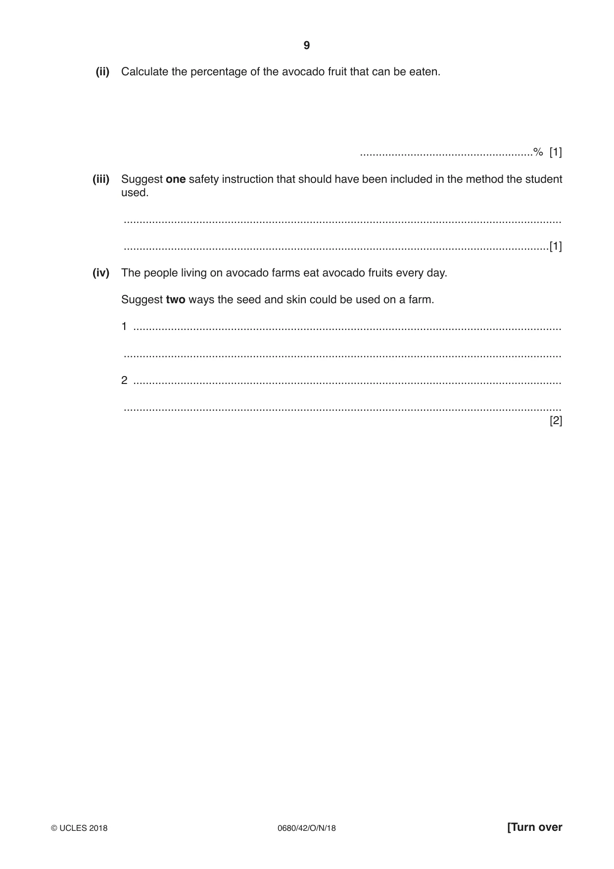 Cambridge IGCSE Environmental Management 0680 2018 Oct/Nov Paper 4 · Variant 2 question paper, page 9 of 16