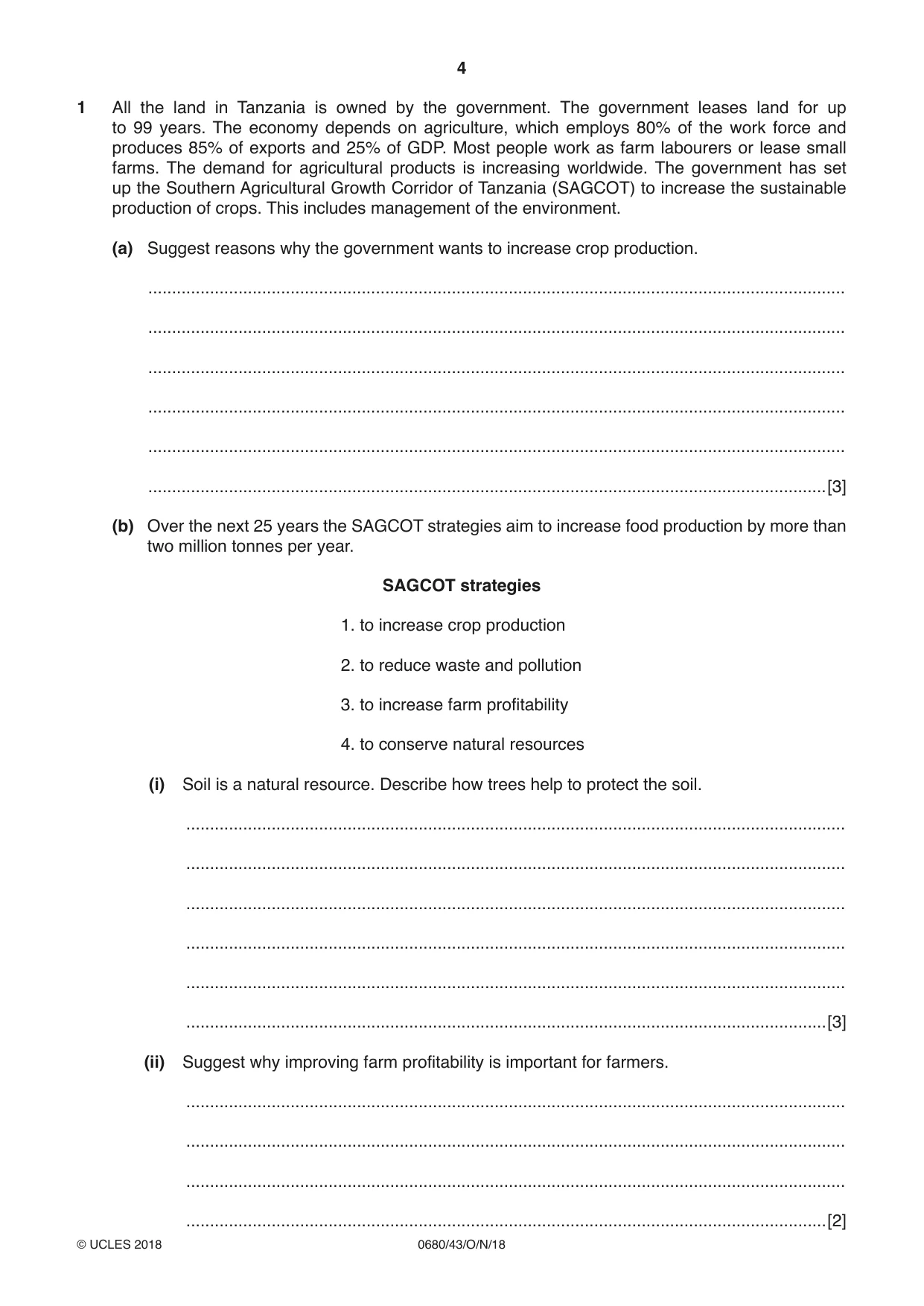 Cambridge IGCSE Environmental Management 0680 2018 Oct/Nov Paper 4 · Variant 3 question paper, page 4 of 16