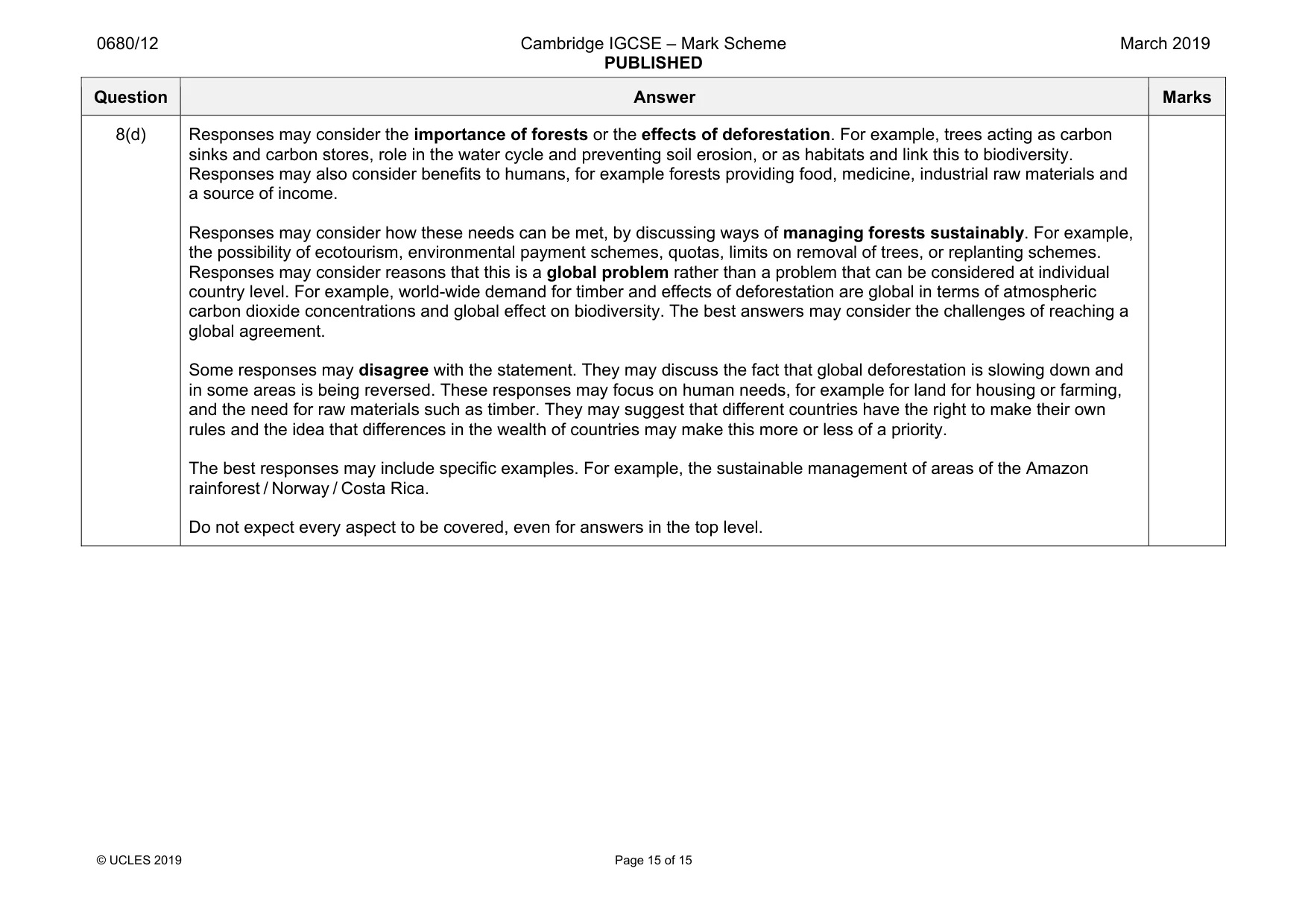 Mark scheme, page 15 of 15