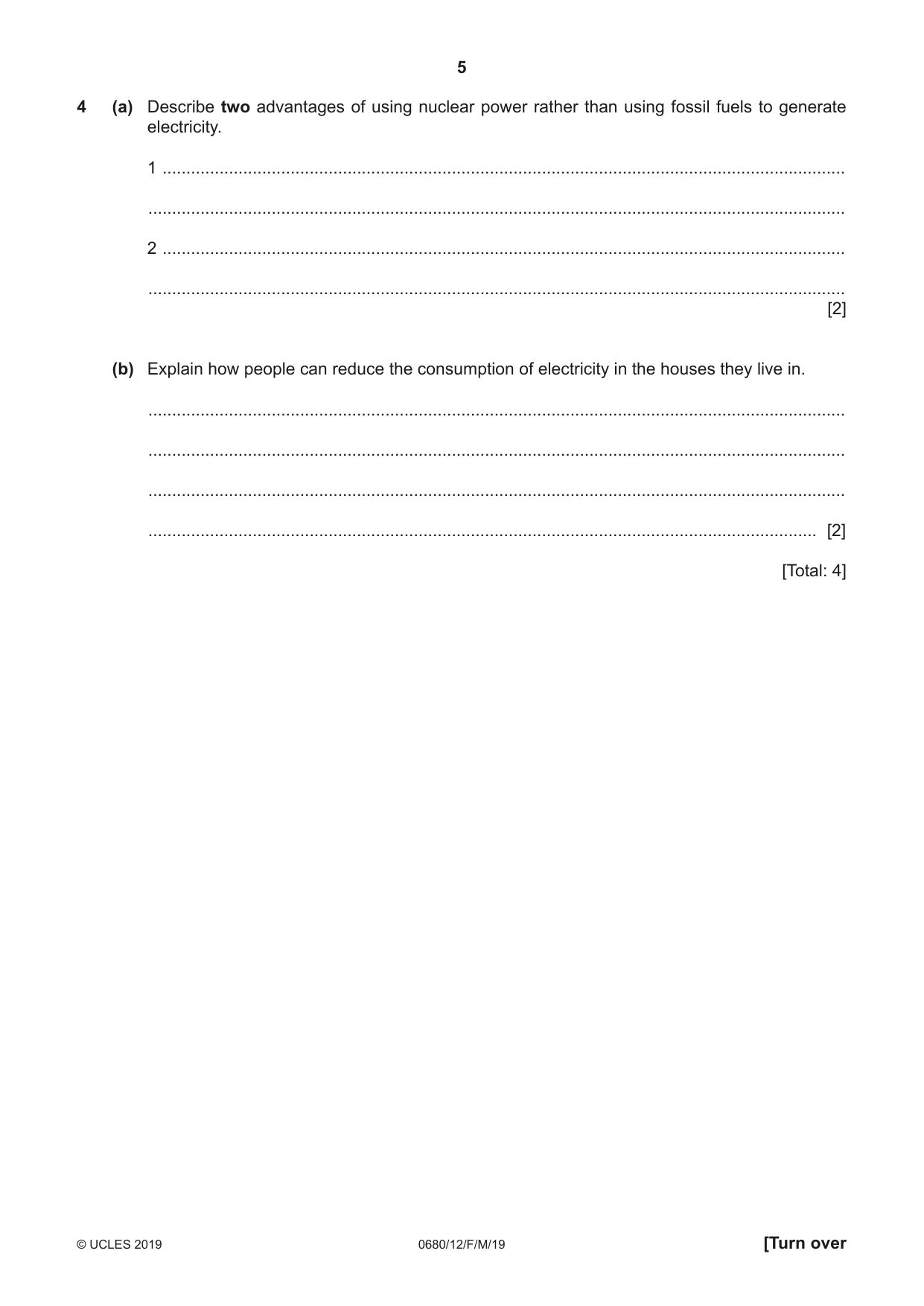 Cambridge IGCSE Environmental Management 0680 2019 Feb/March Paper 1 · Variant 2 question paper, page 5 of 24