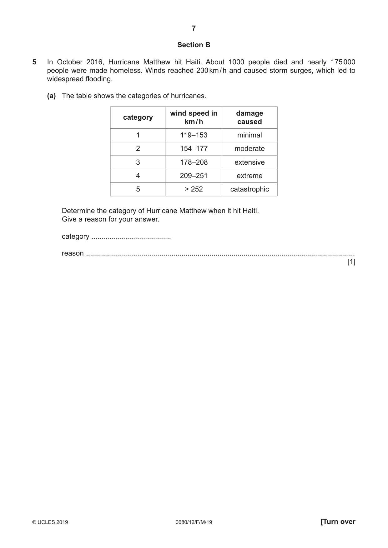 Cambridge IGCSE Environmental Management 0680 2019 Feb/March Paper 1 · Variant 2 question paper, page 7 of 24