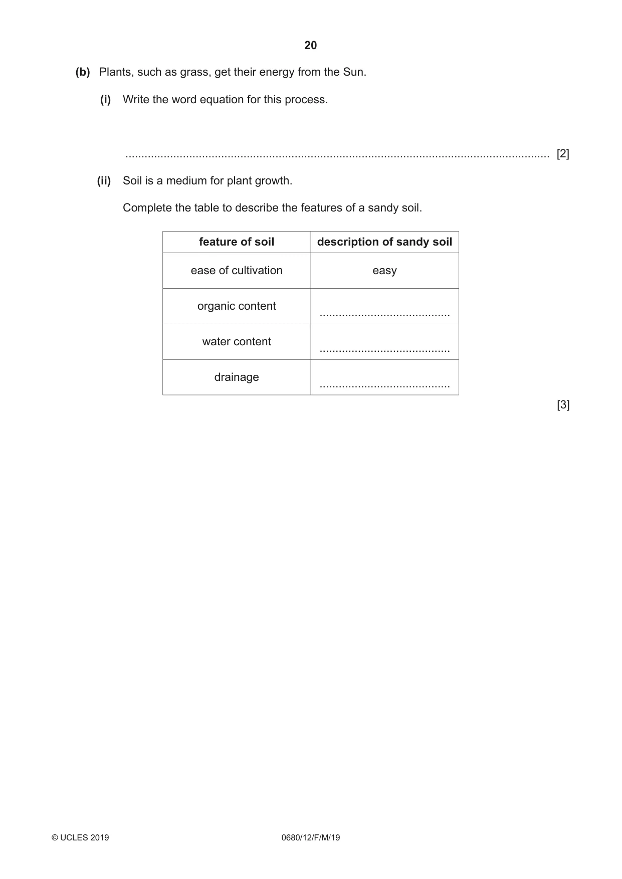 Cambridge IGCSE Environmental Management 0680 2019 Feb/March Paper 1 · Variant 2 question paper, page 20 of 24