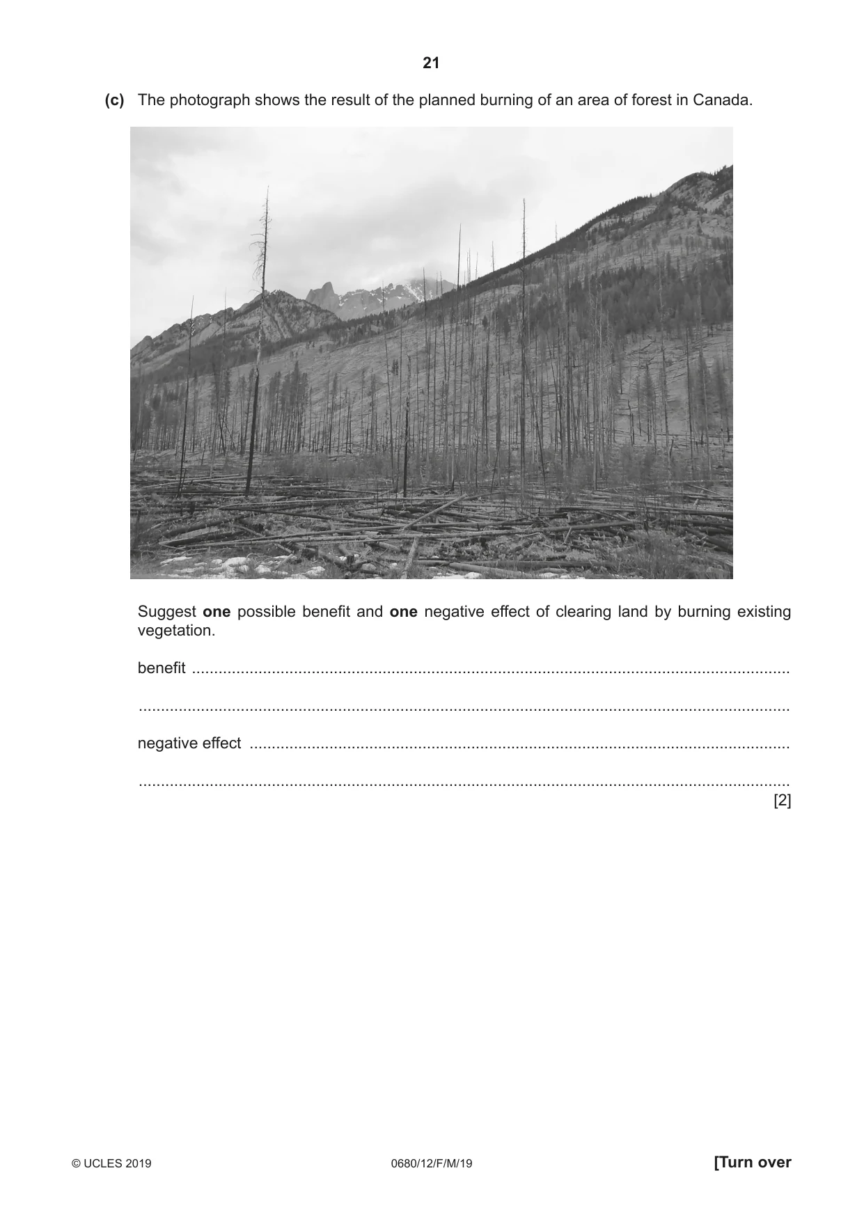 Cambridge IGCSE Environmental Management 0680 2019 Feb/March Paper 1 · Variant 2 question paper, page 21 of 24