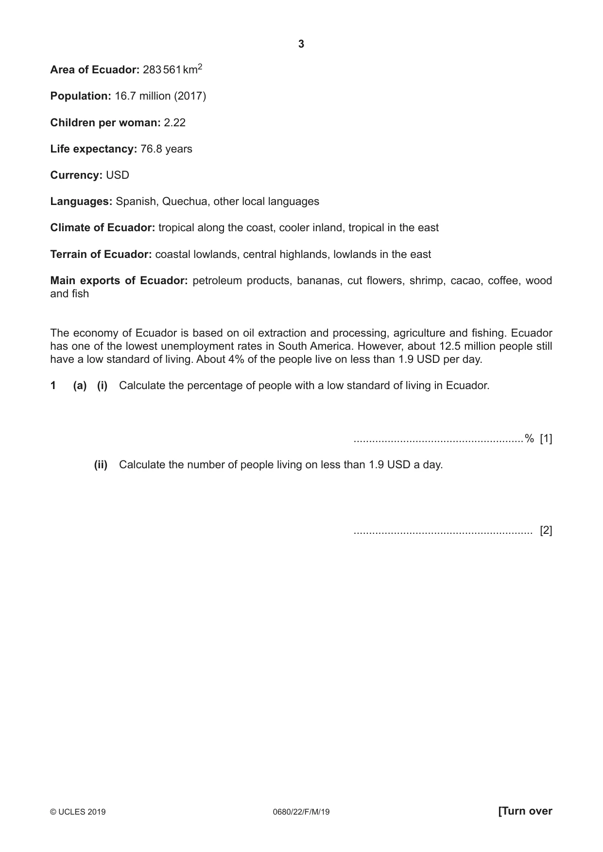 Cambridge IGCSE Environmental Management 0680 2019 Feb/March Paper 2 · Variant 2 question paper, page 3 of 20